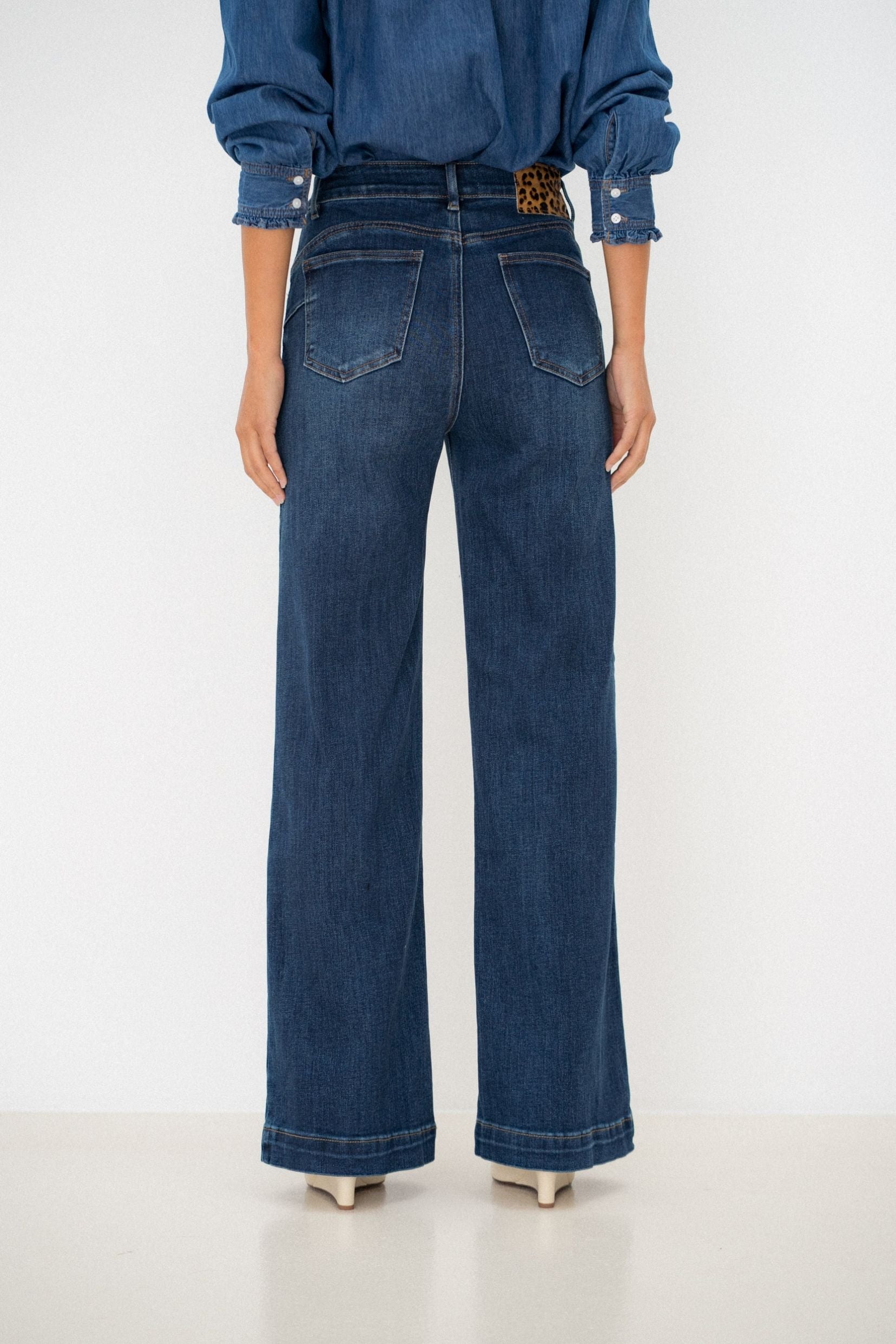 Maison Onado Sirine jean wide délavé push-up