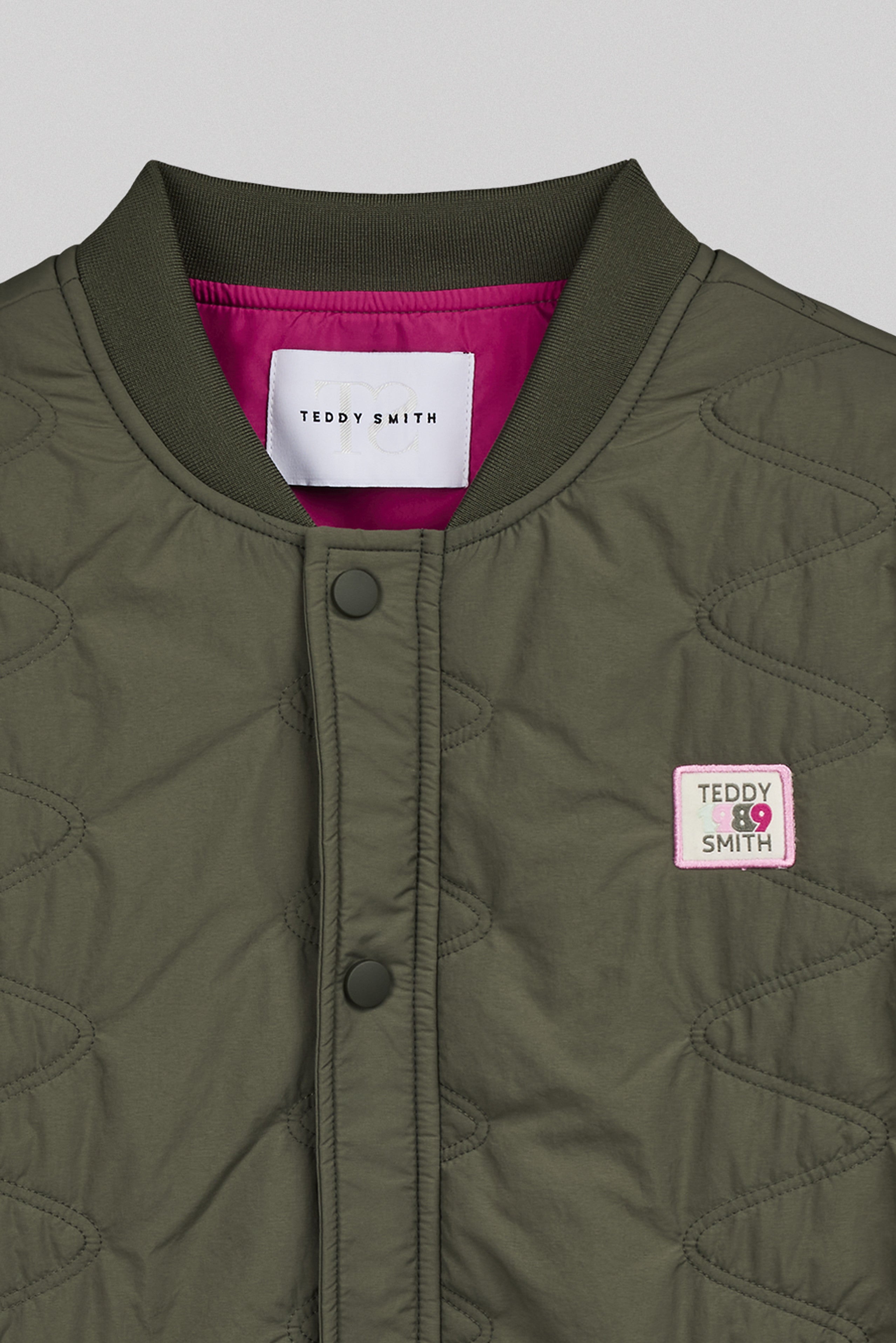 Teddy Smith B-Ezra blouson matelasse dusty kaki fuchsia