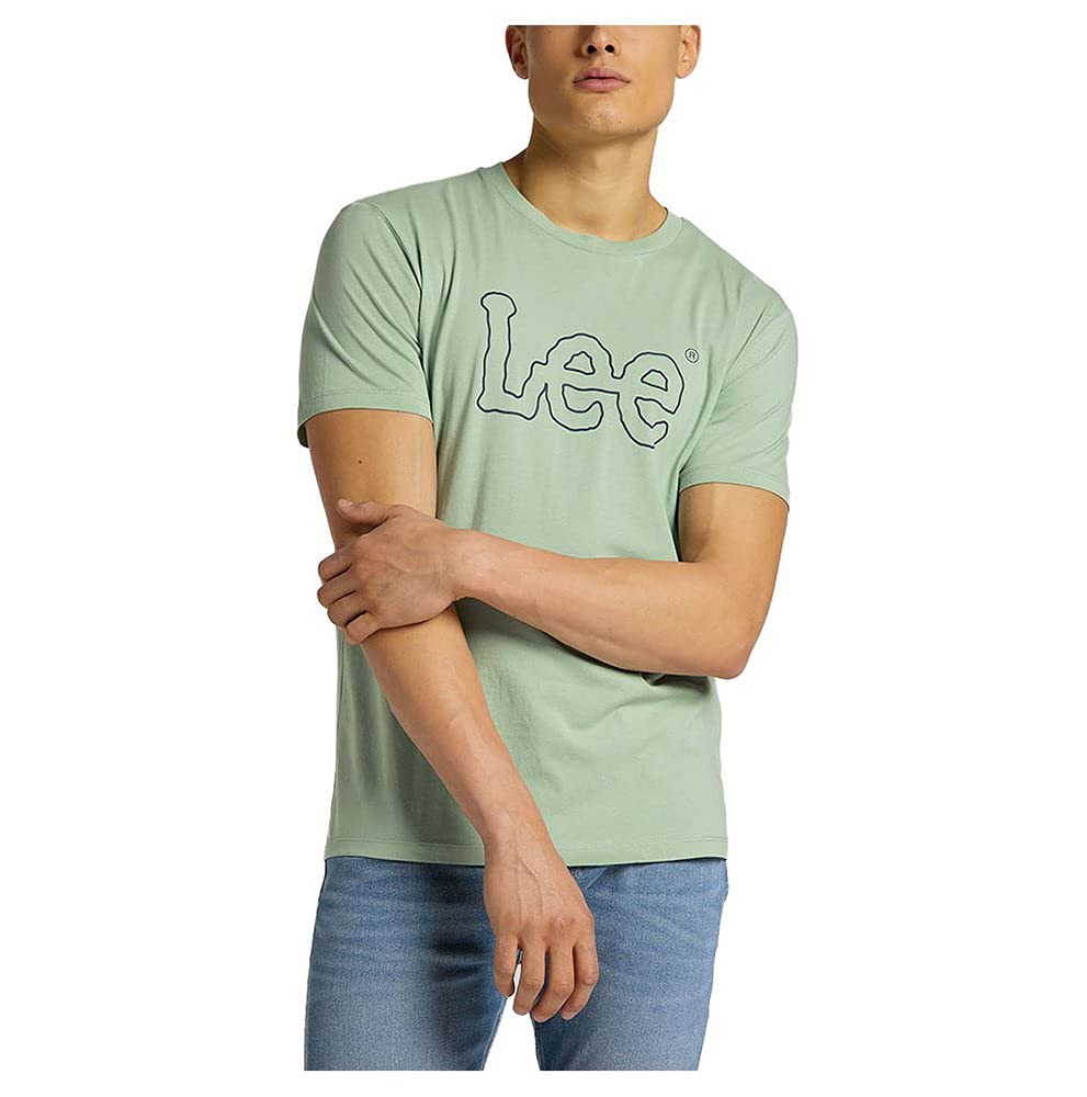 Lee Wobbly Logo Tee t-shirt Navy Drop coton