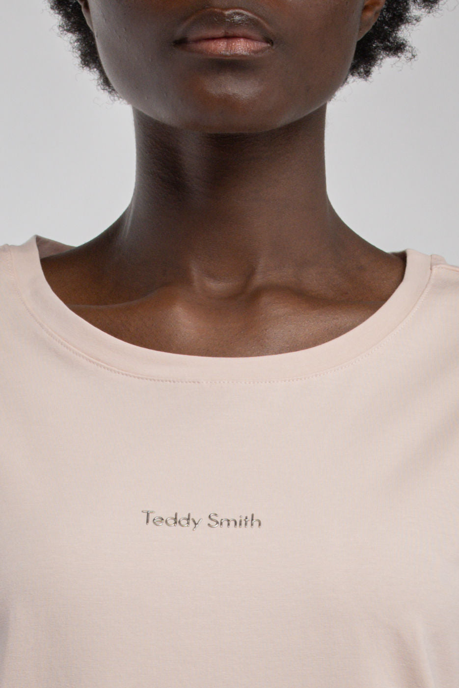 Teddy Smith T-RIBELLE MC t-shirt femme rose pale droit