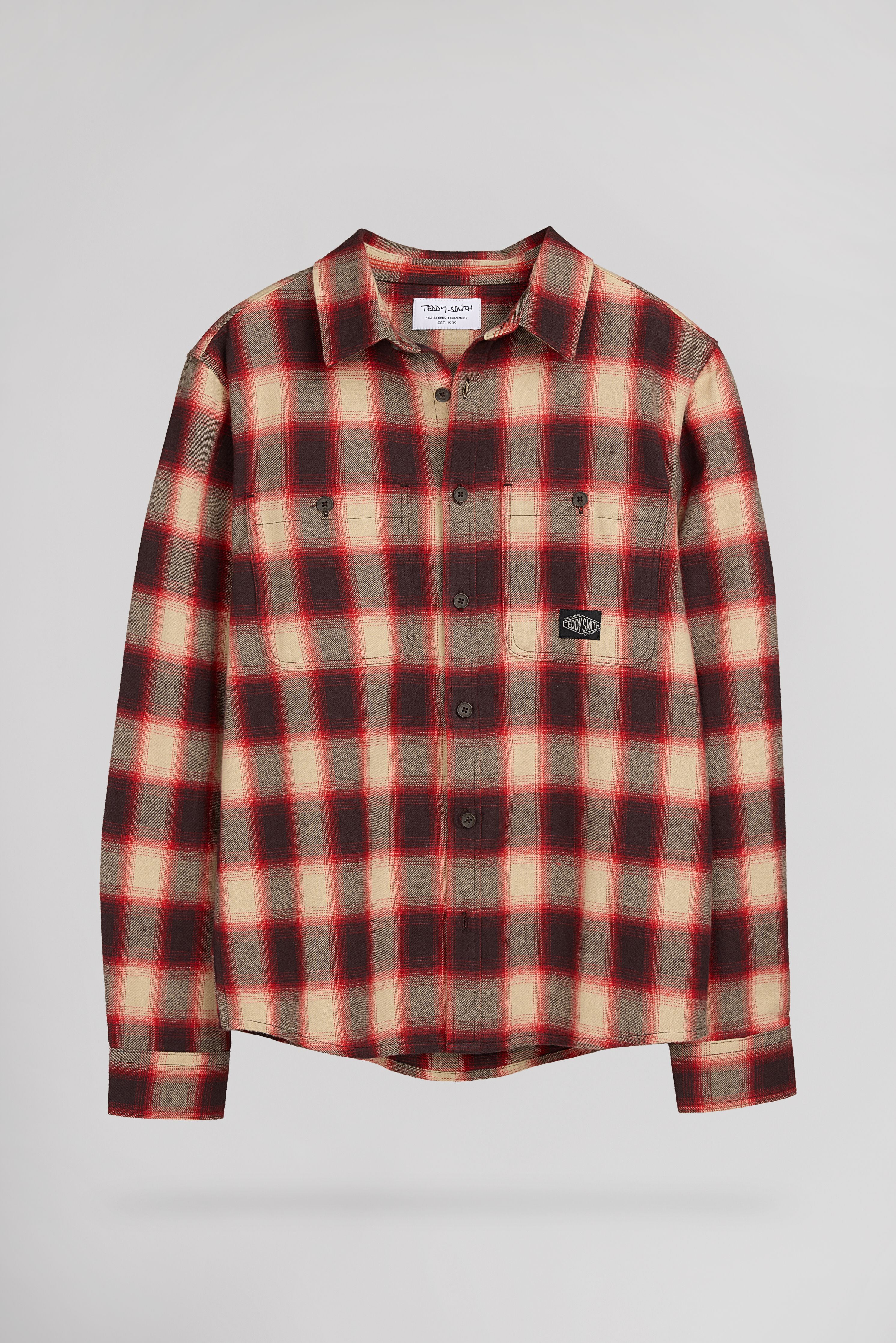 Teddy Smith C-Antho ML JR chemise garçon rouge flanelle