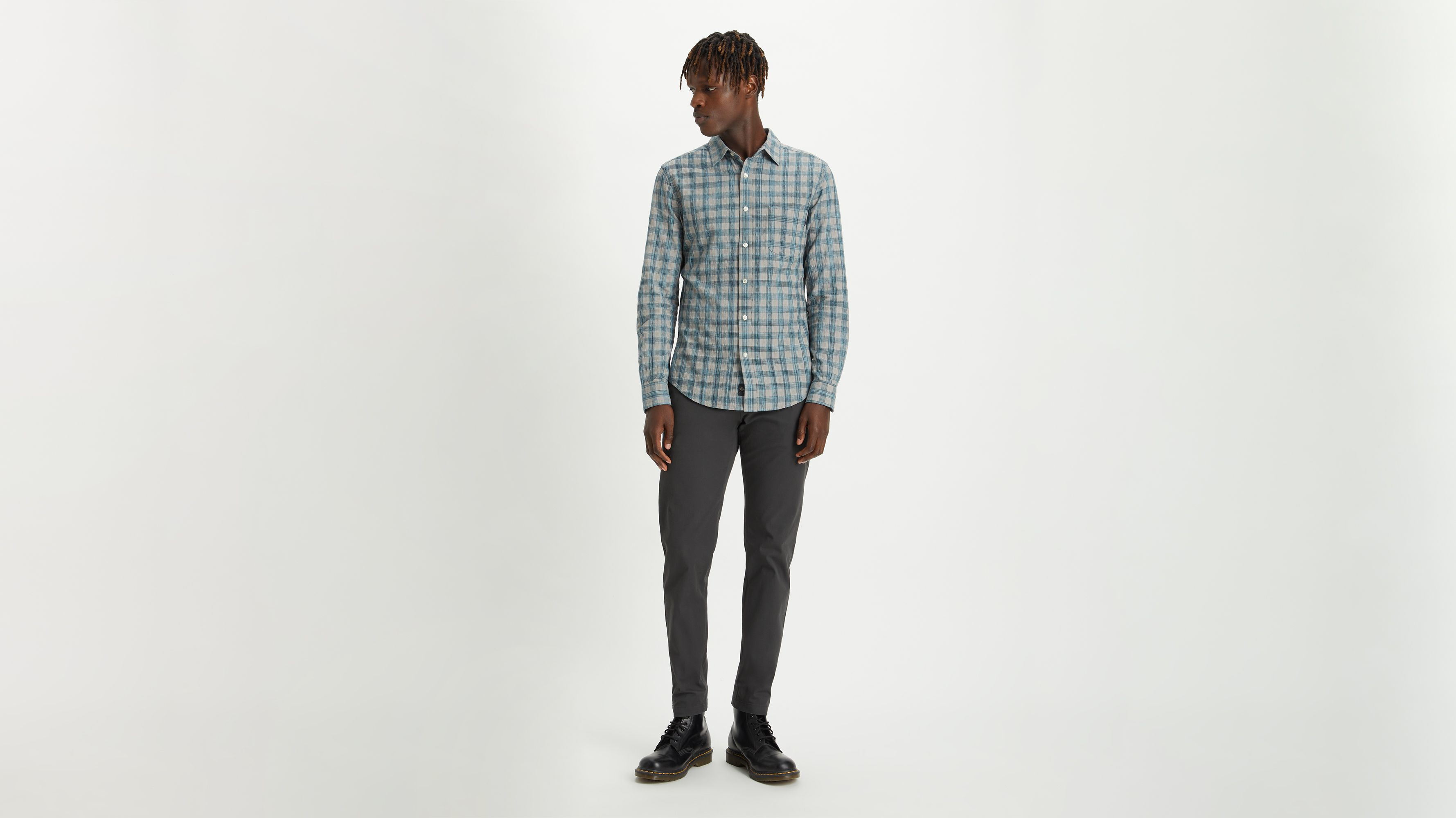 Dockers Crafted Khaki chino gris slim stretch
