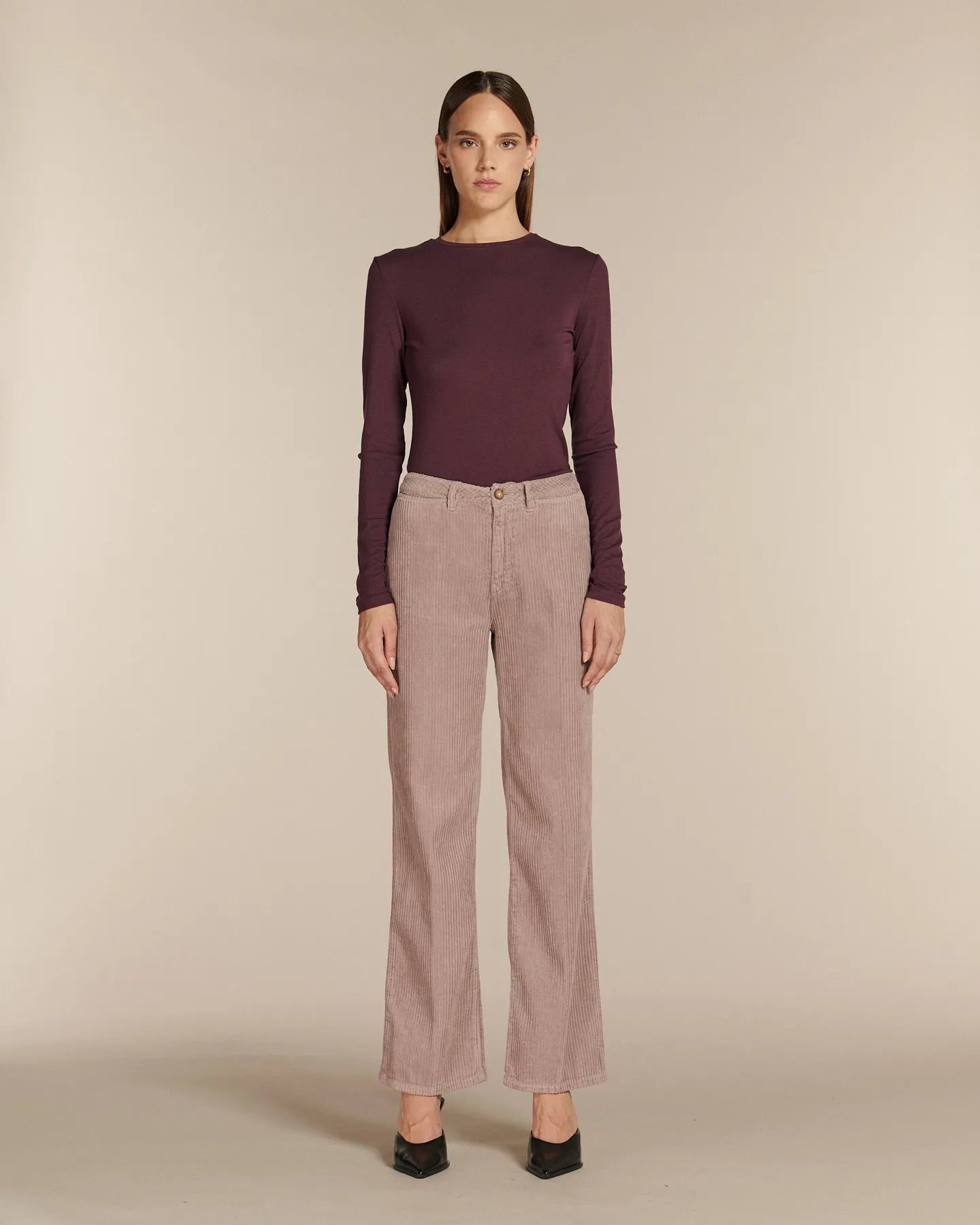 Labdip Swann Trendy Corduroy pantalon velours wisteria taille haute