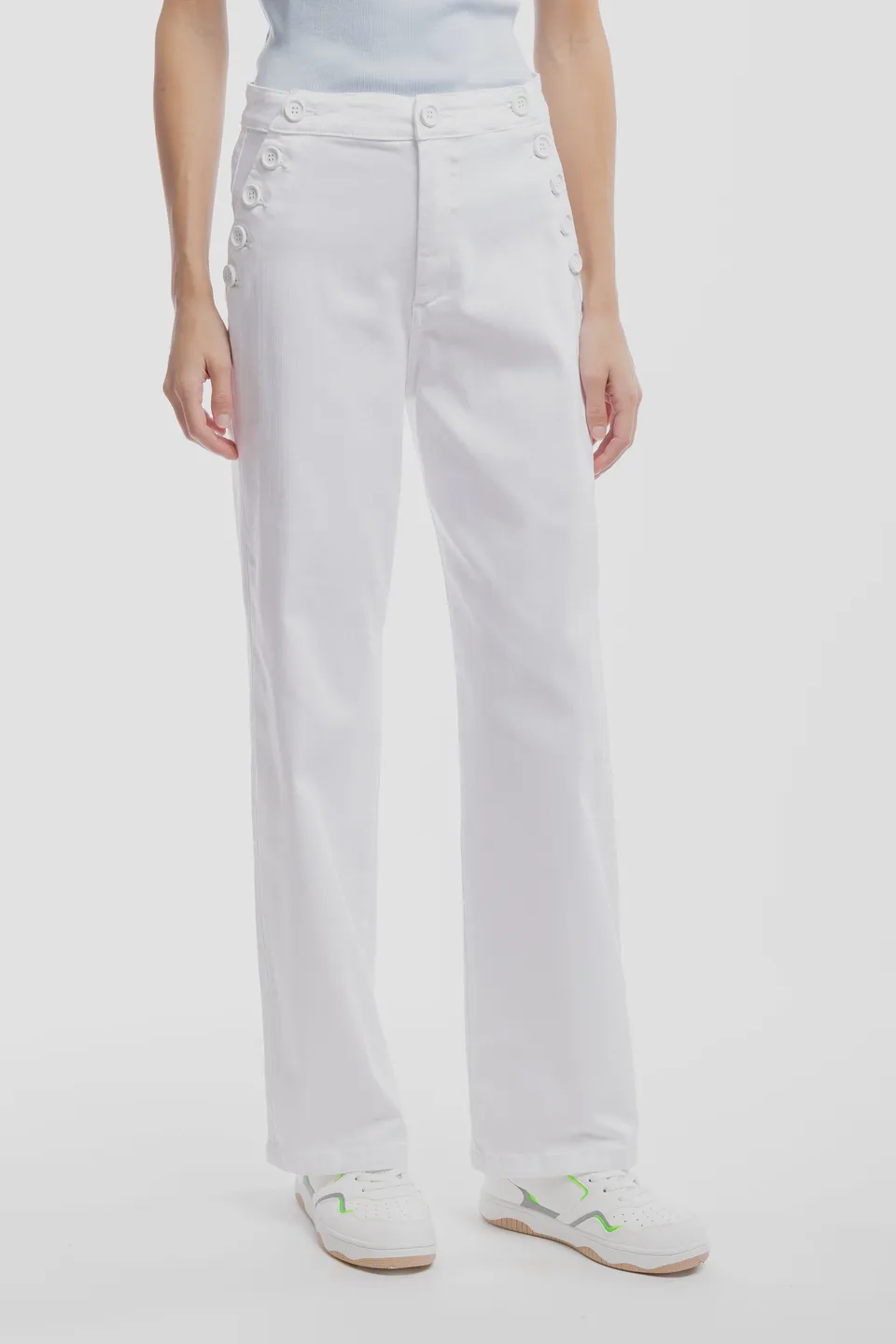 Teddy Smith P-Marina White jean large femme blanc taille haute