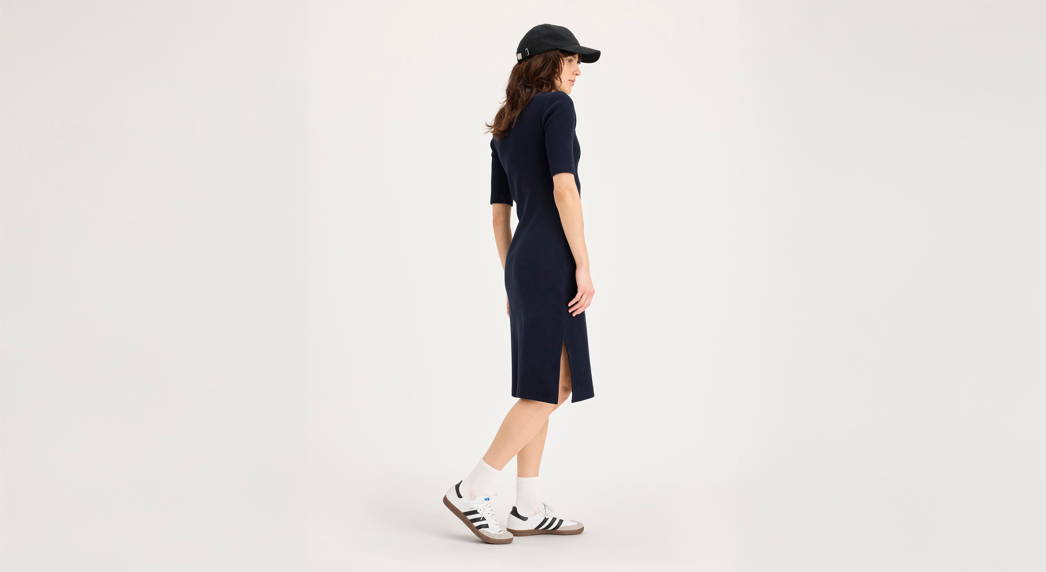 Dockers Lofi Robe Côtelée Slim Bleue Mi-longue