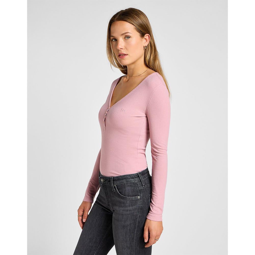 Lee Ls Henley t-shirt femme Midcentury Blue manches longues
