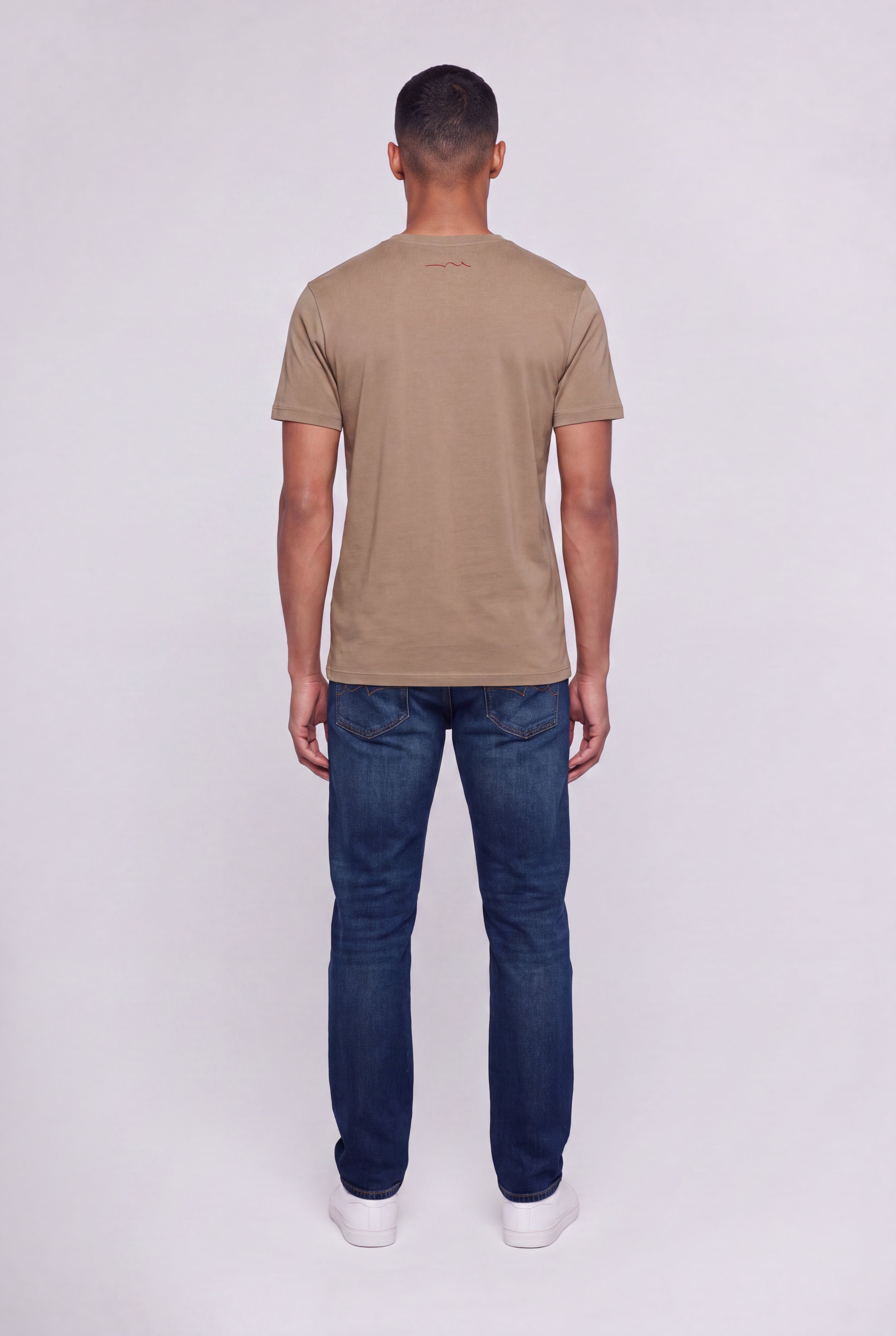 Teddy Smith Tawax 2 MC t-shirt col V beige coton