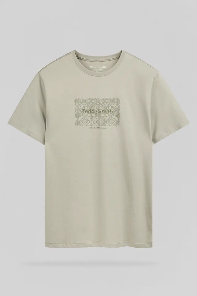 Teddy Smith T-Ares MC t-shirt Bleach Kaki coton