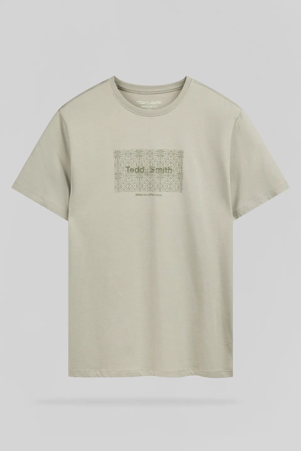 Teddy Smith T-Ares MC t-shirt Bleach Kaki coton
