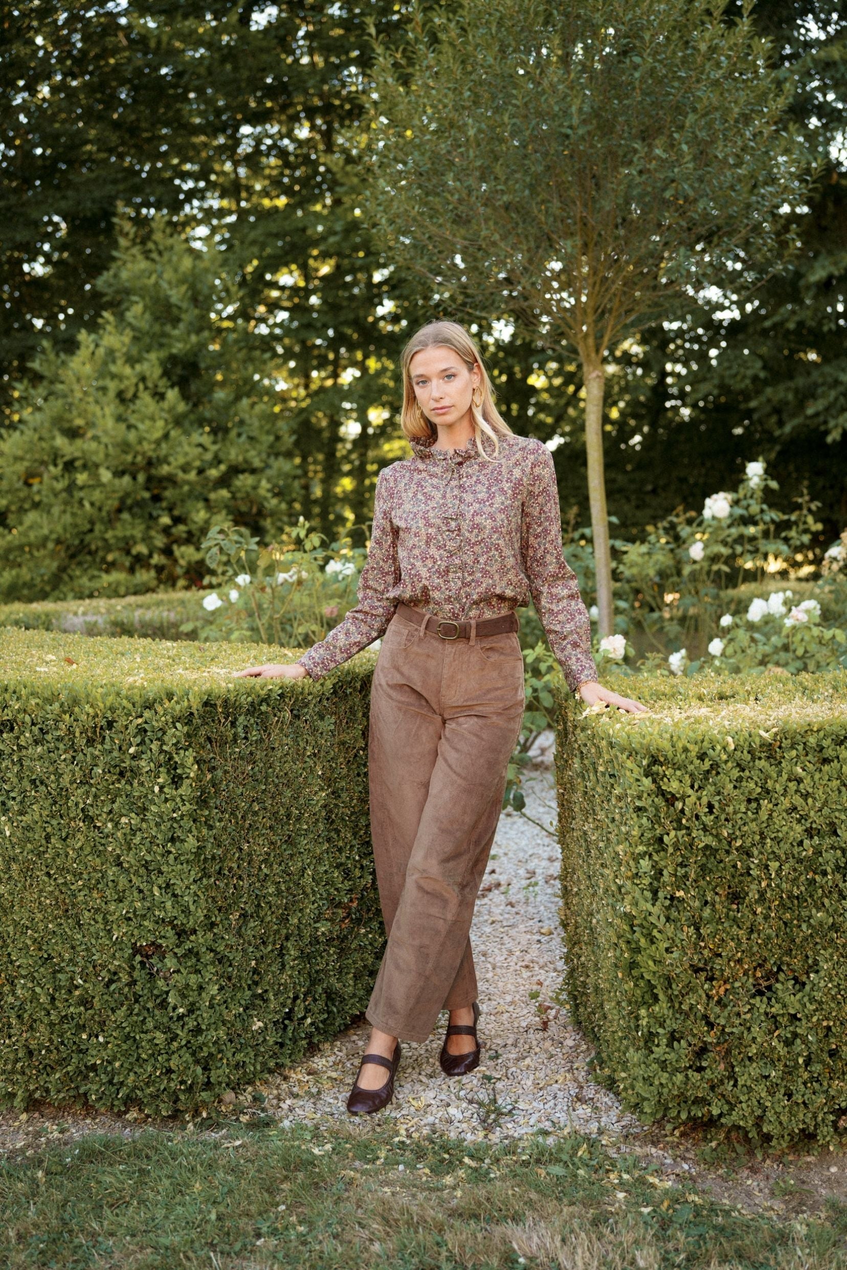 Maison Onado Erine pantalon velours camel ballon