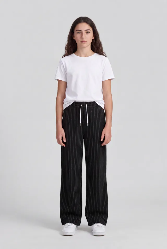 Teddy Smith P-Betty JR pantalon large Melange Black rayé