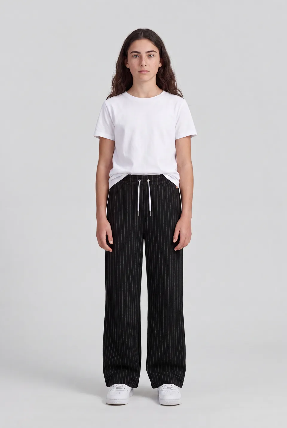 Teddy Smith P-Betty JR pantalon large Melange Black rayé