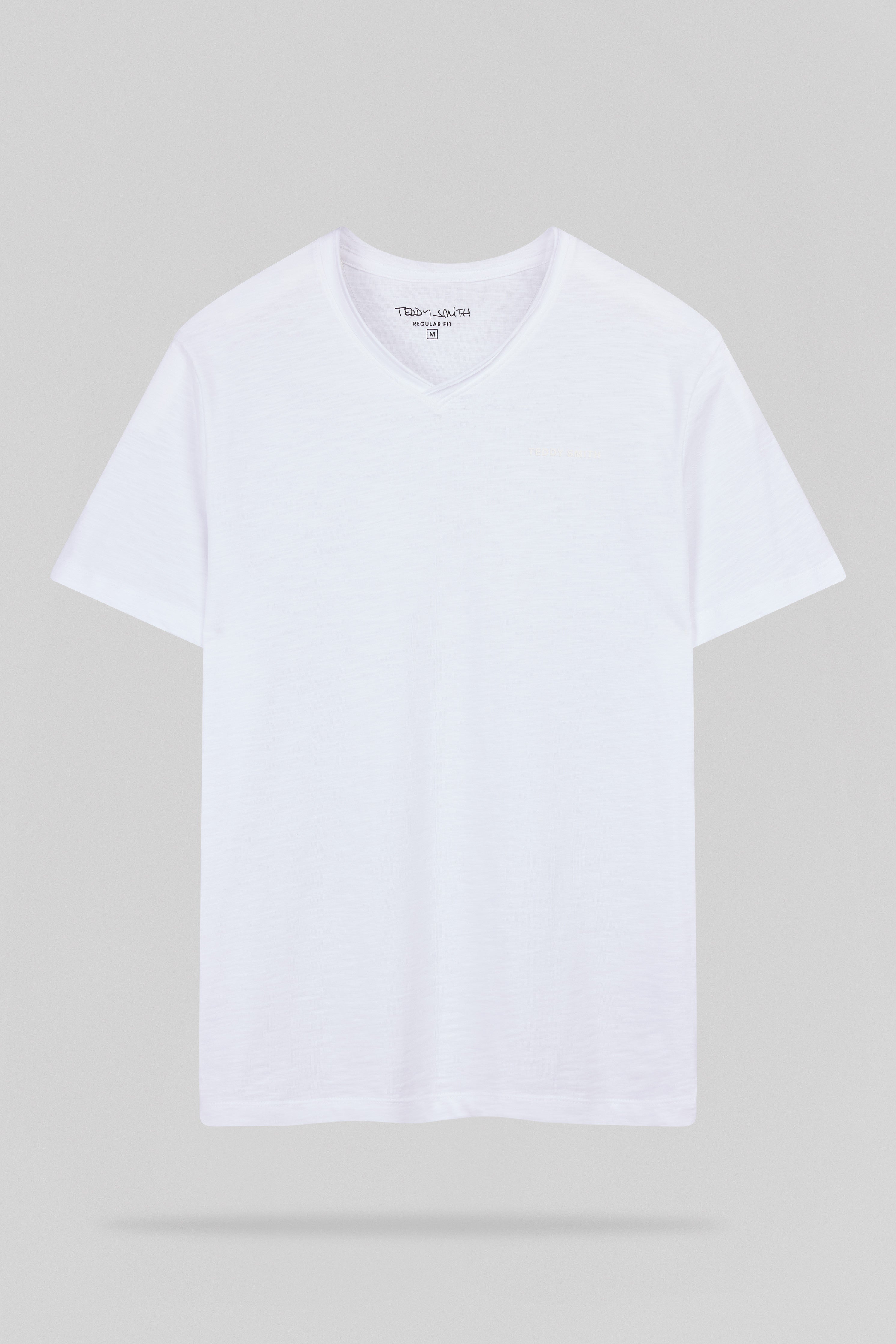 TEDDY SMITH T-GILDAS MC t-shirt homme blanc col V