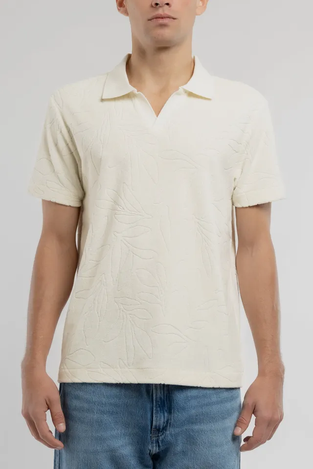 Teddy Smith P-Boban MC polo éponge blanc cassé homme