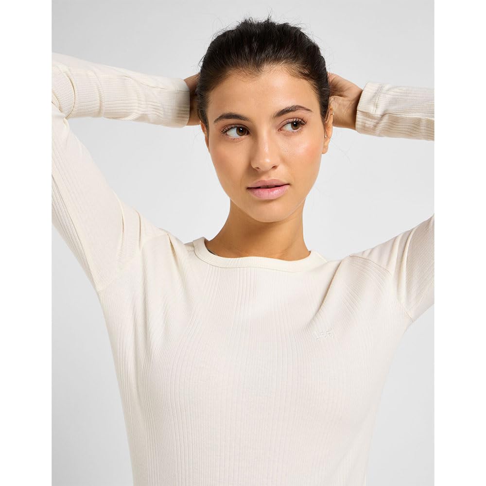 Lee Ls Rib tee-shirt femme L noir slim