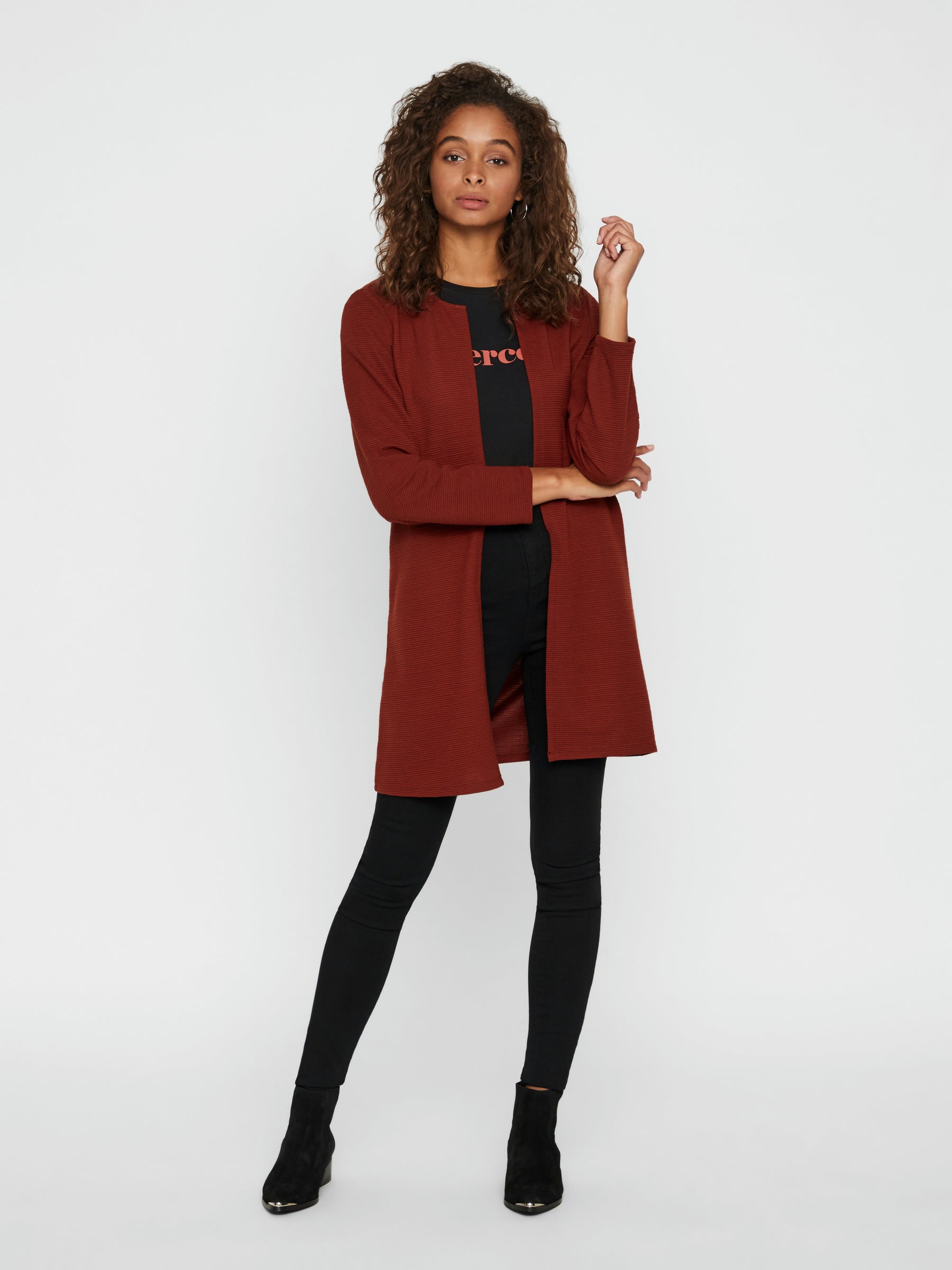 Noisy May gilet long col rond doux stretch