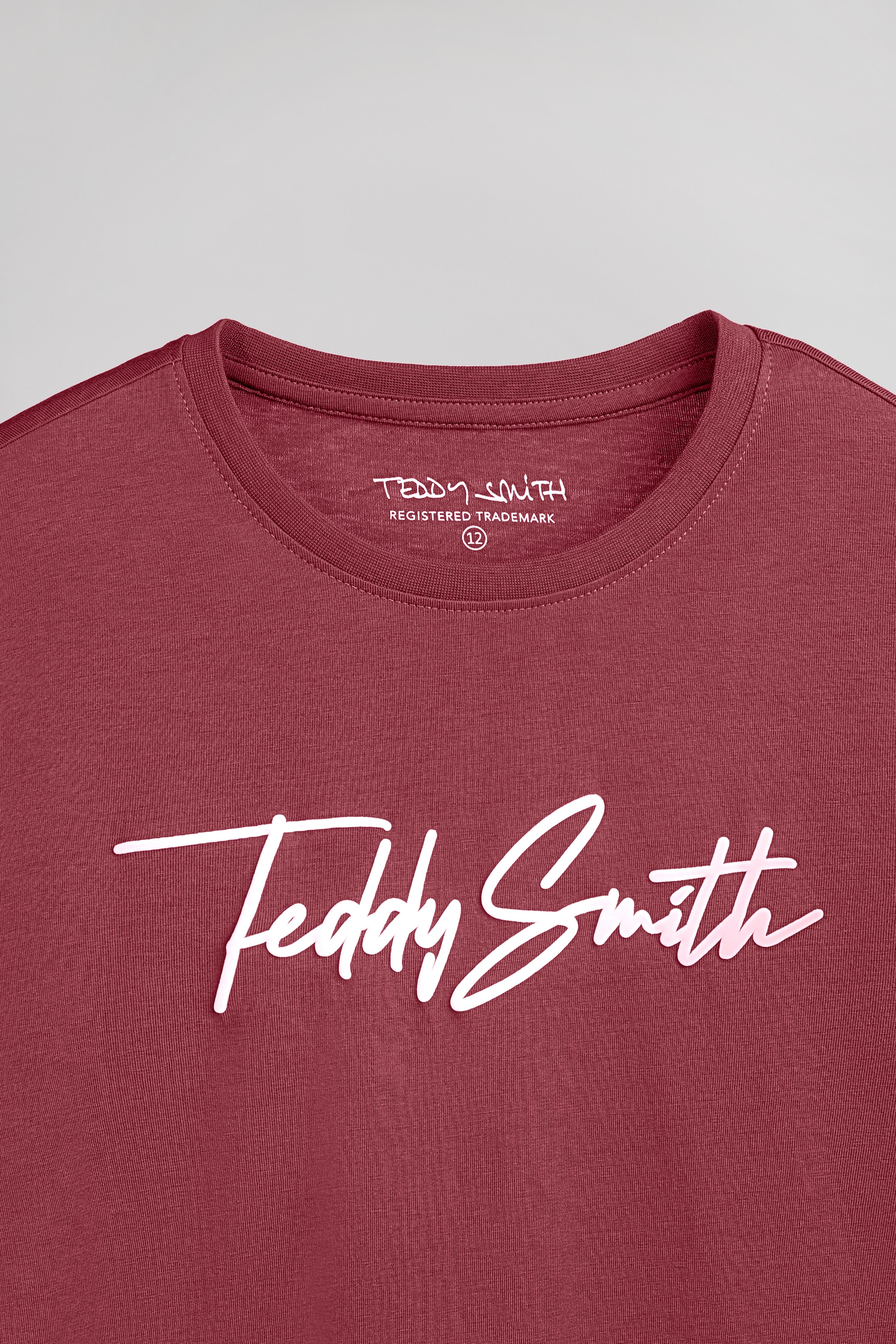 Teddy Smith T-Evan MC JR T-shirt garçon framboise foncé coton