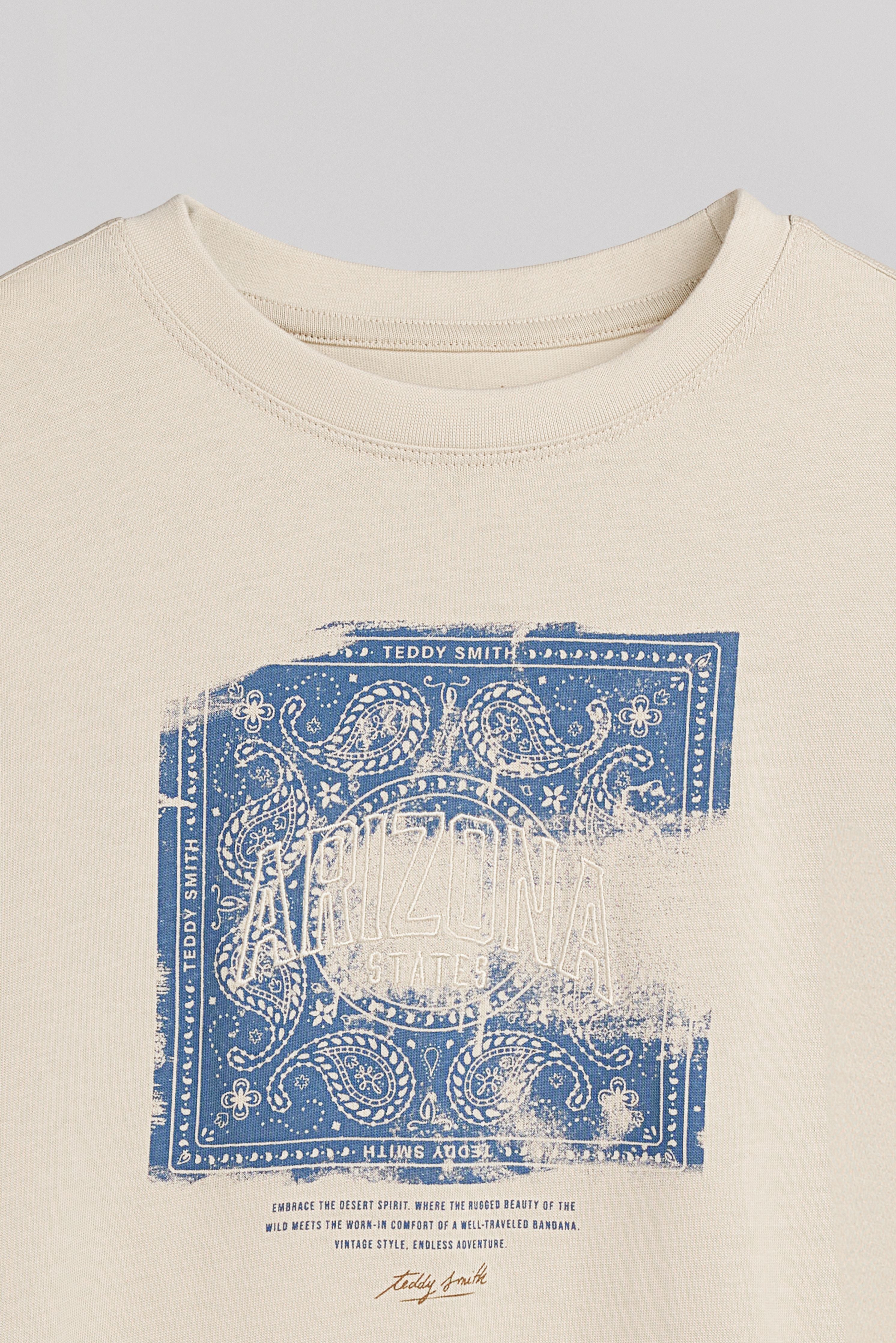 Teddy Smith T-Rond t-shirt beige clair coton 8 ans