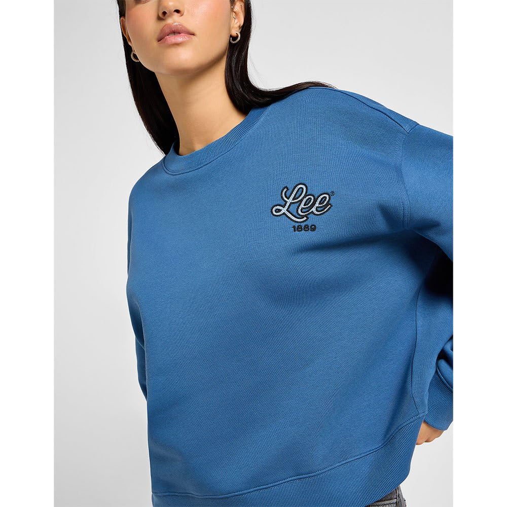 Lee Logo Crew SWS sweat femme XL bleu coupe décontractée