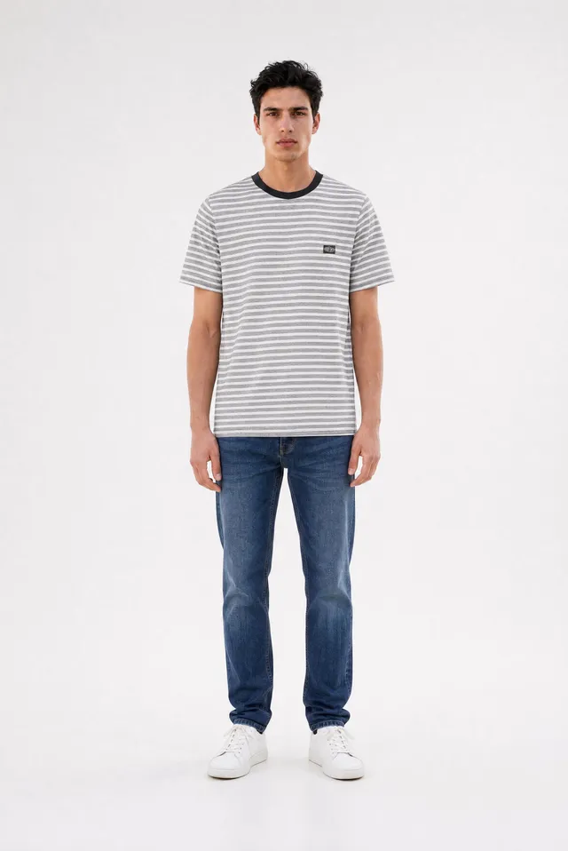 Teddy Smith T-Matias MC t-shirt homme noir rayé