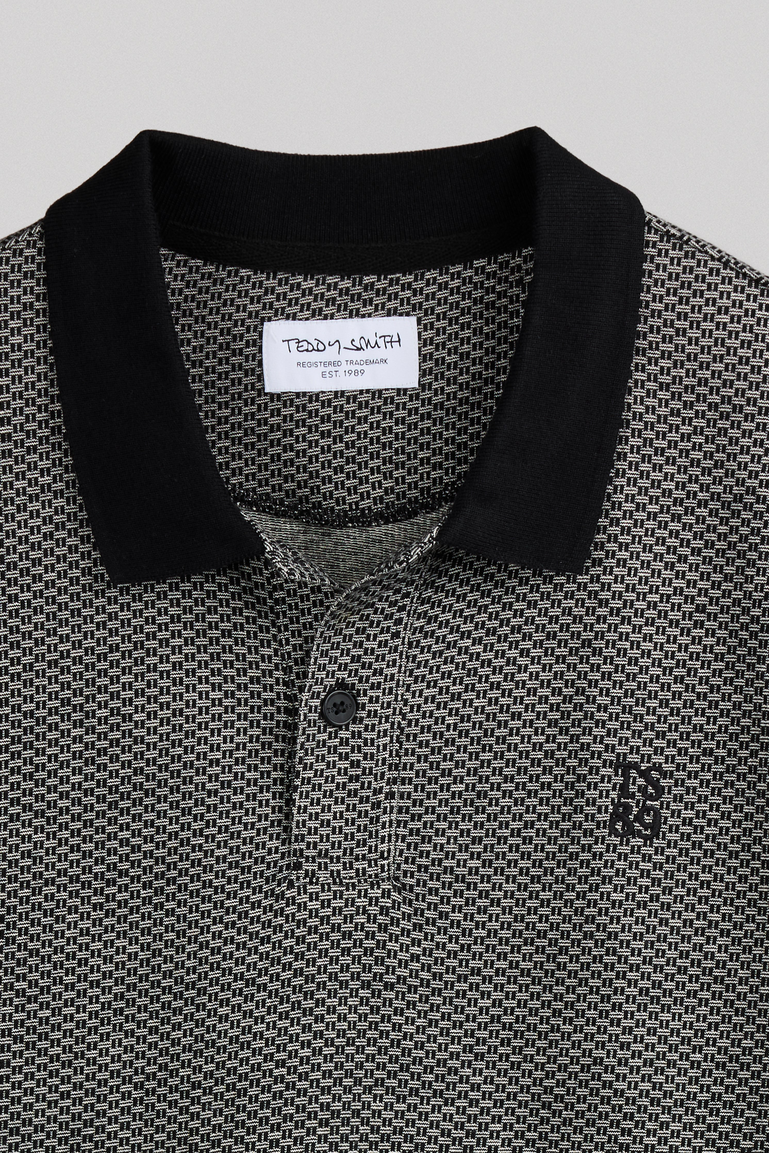 Teddy Smith P-Osey polo homme noir jacquard coton