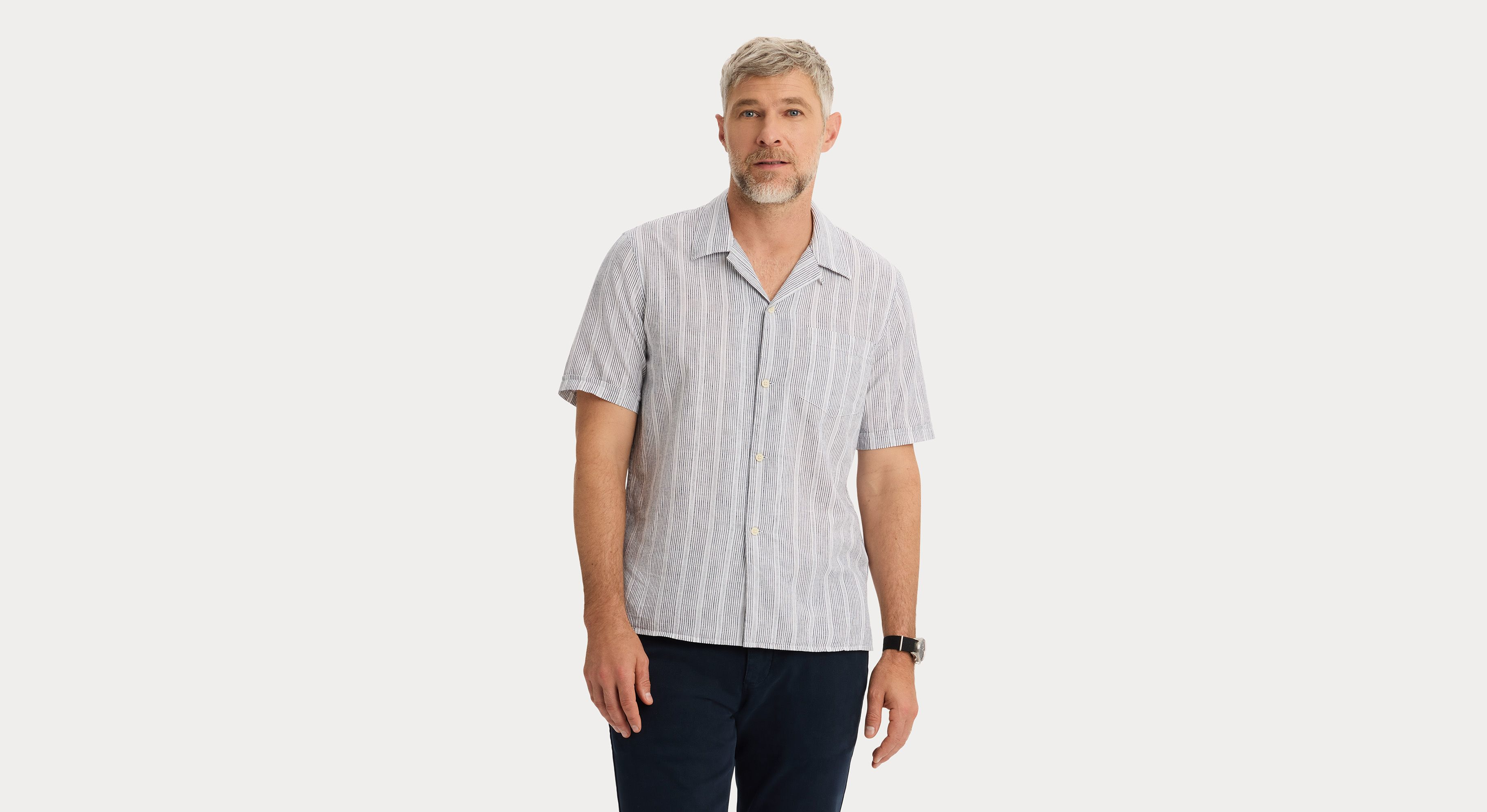 Dockers Camp Shirt chemise homme blanc Lucent White lin