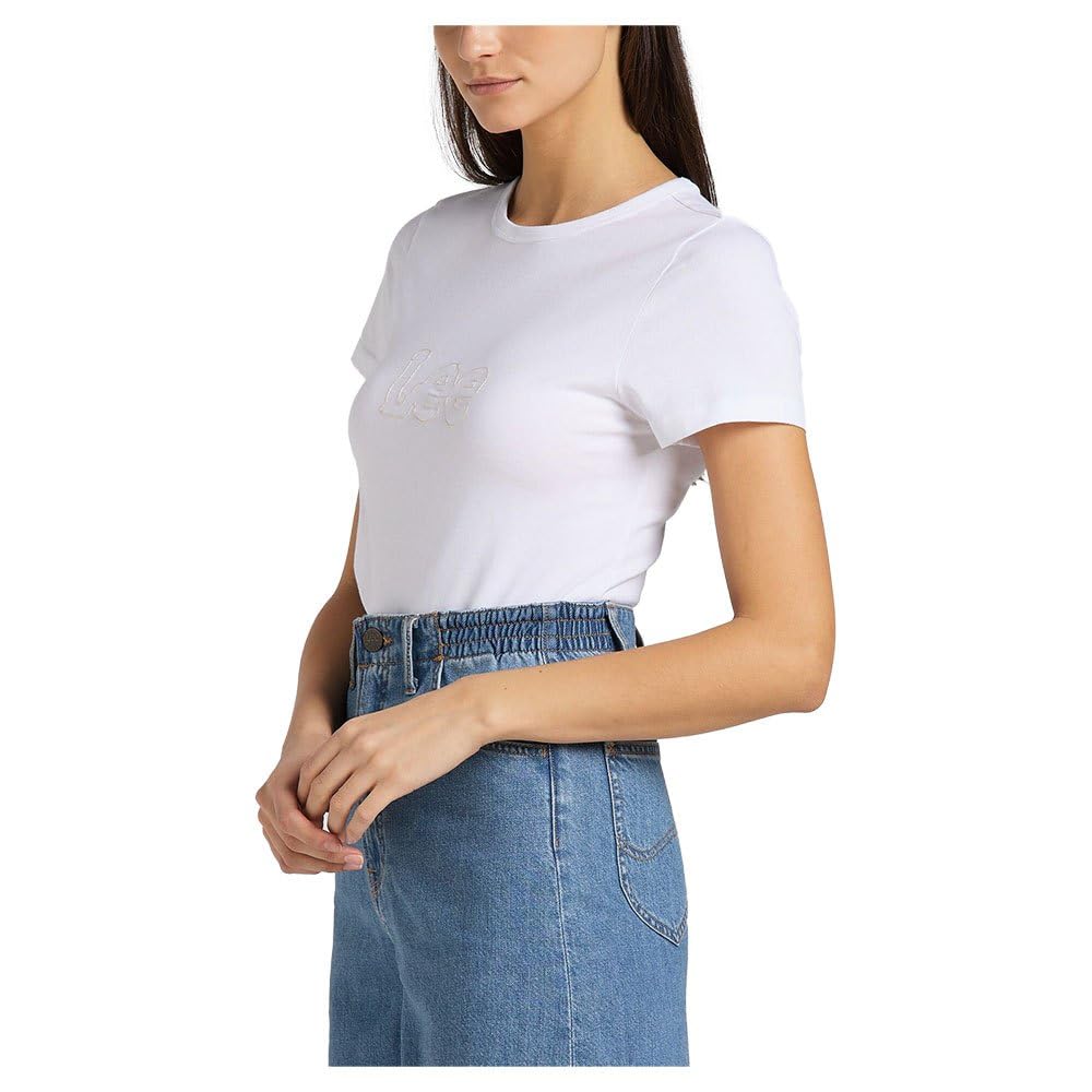 Lee Slim Cropped Tee t-shirt femme blanc ajusté