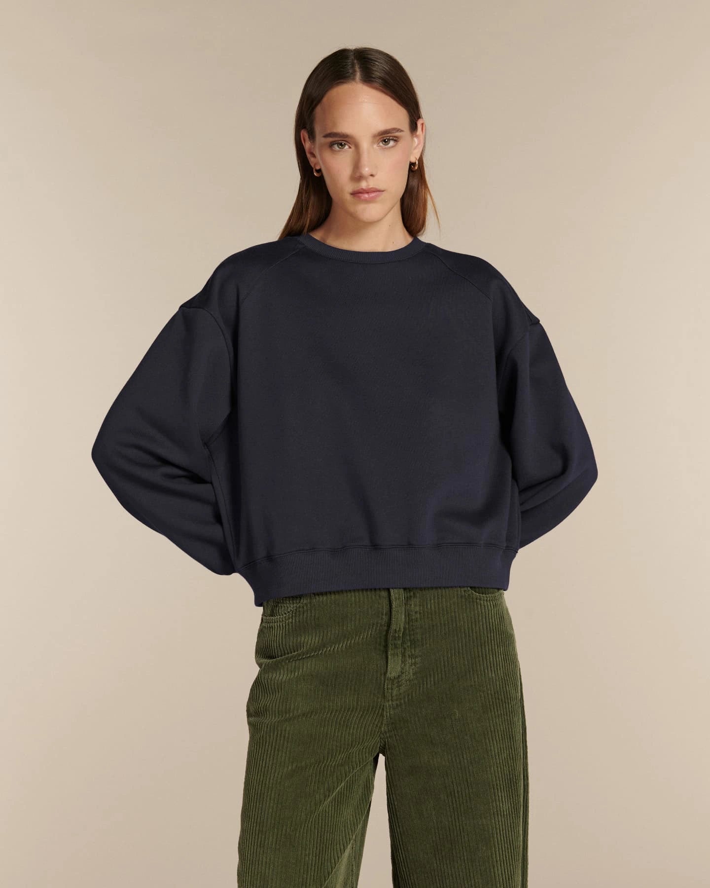 Labdip College FM-PO1653-261 sweat navy crop