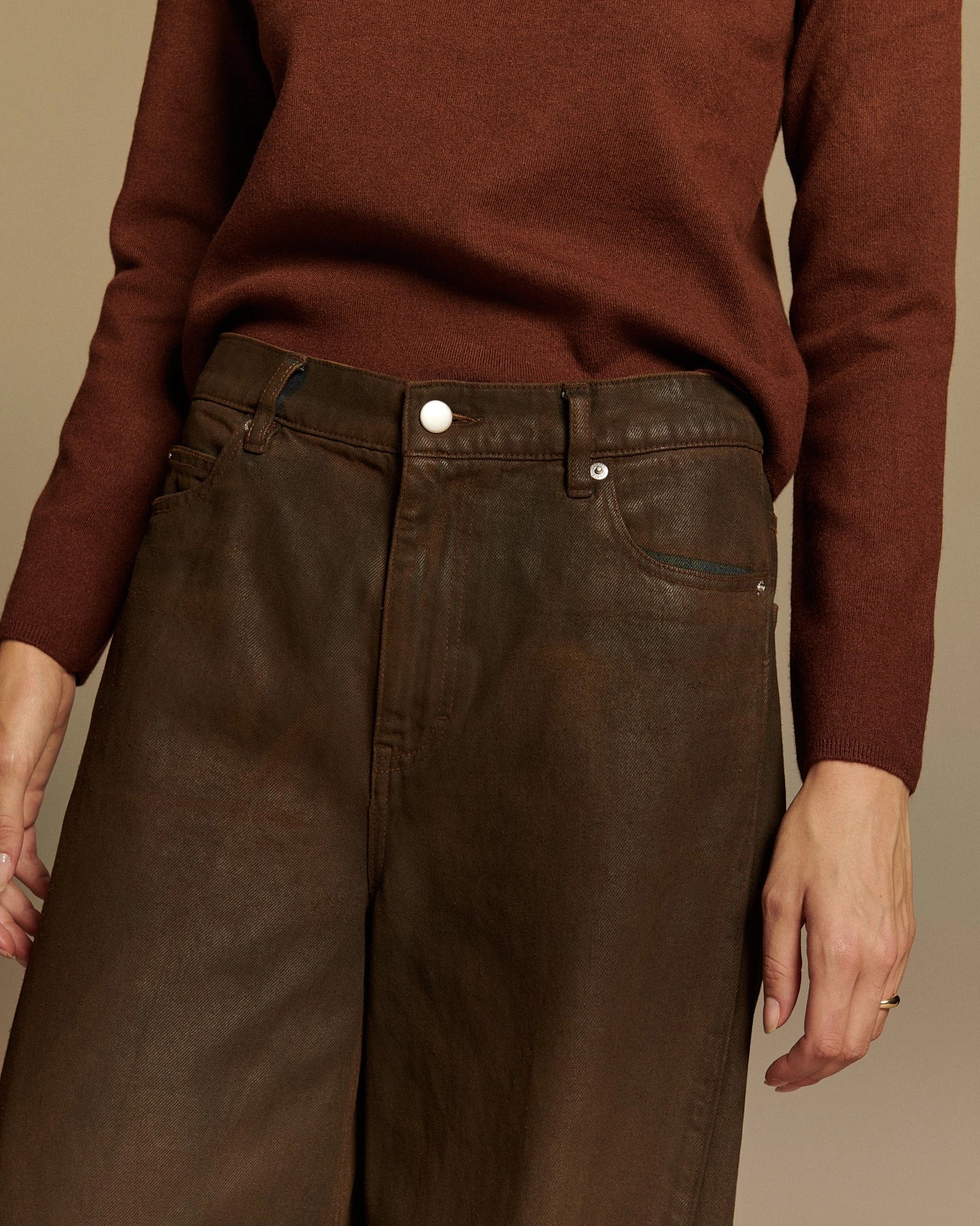Labdip Orson Denim Glossy Moka jean barrel brillant