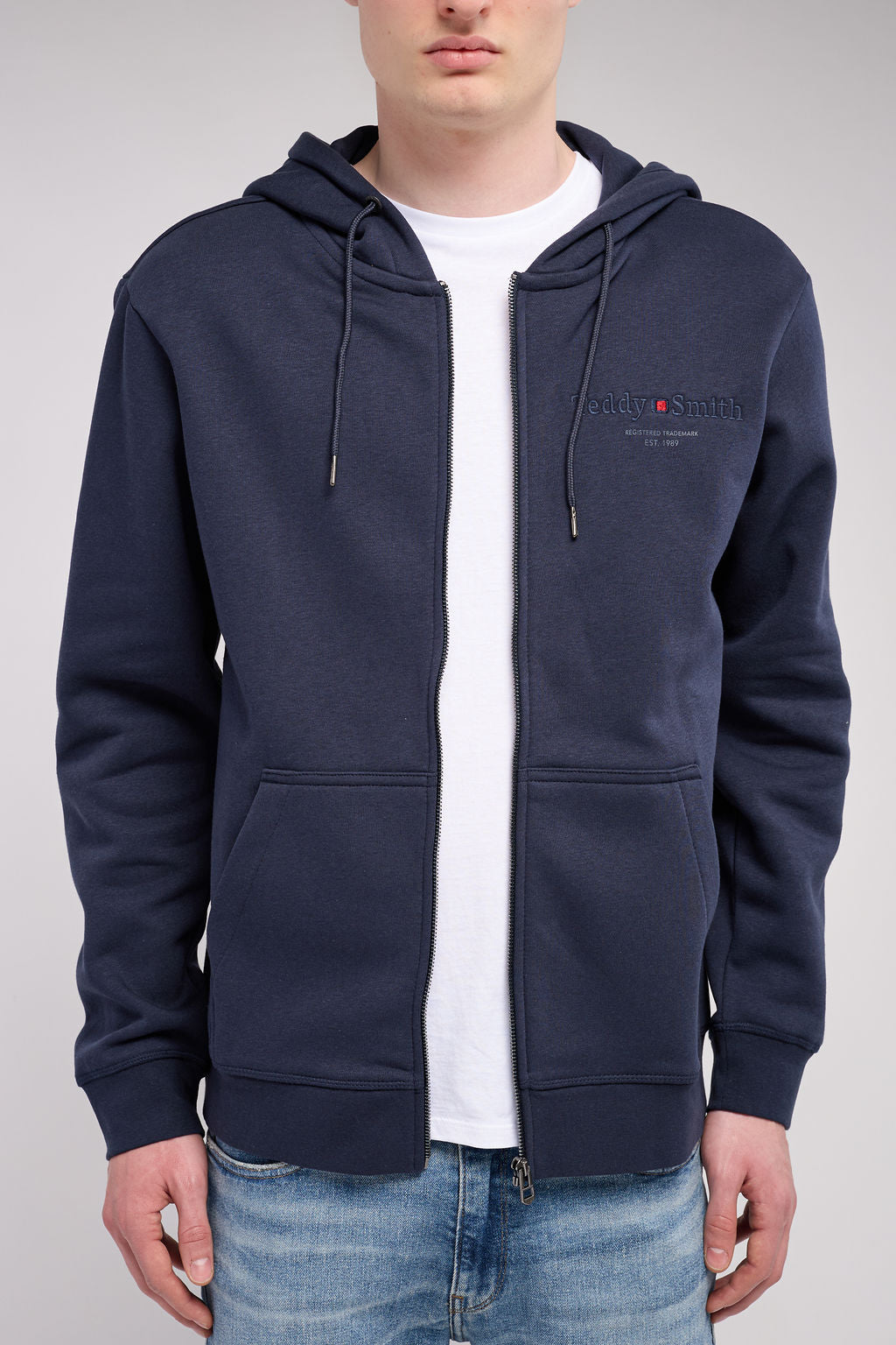 Teddy Smith Giclass Jim HZ gilet sweat capuche navy molleton