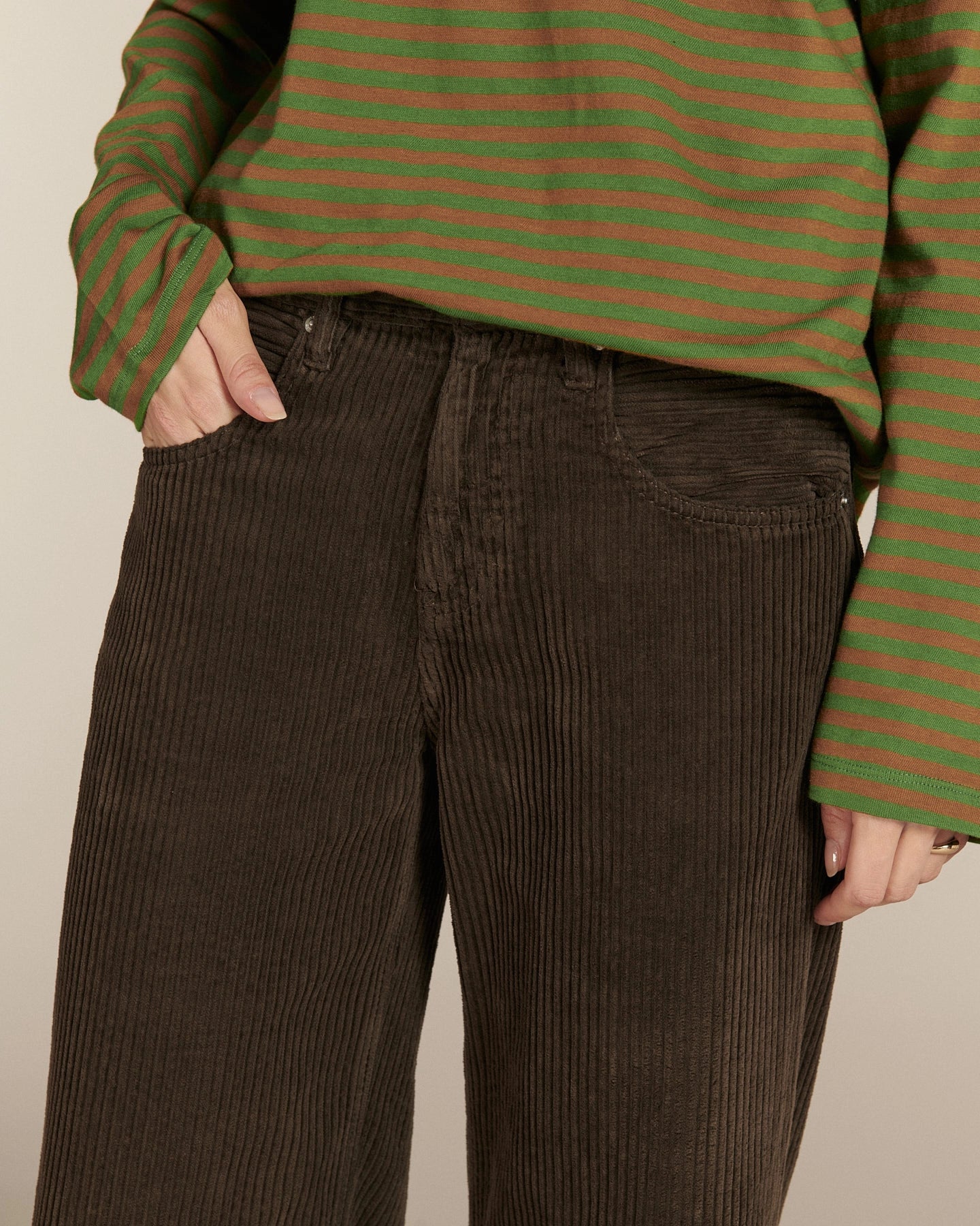 Labdip River Moka pantalon large velours côtelé coton