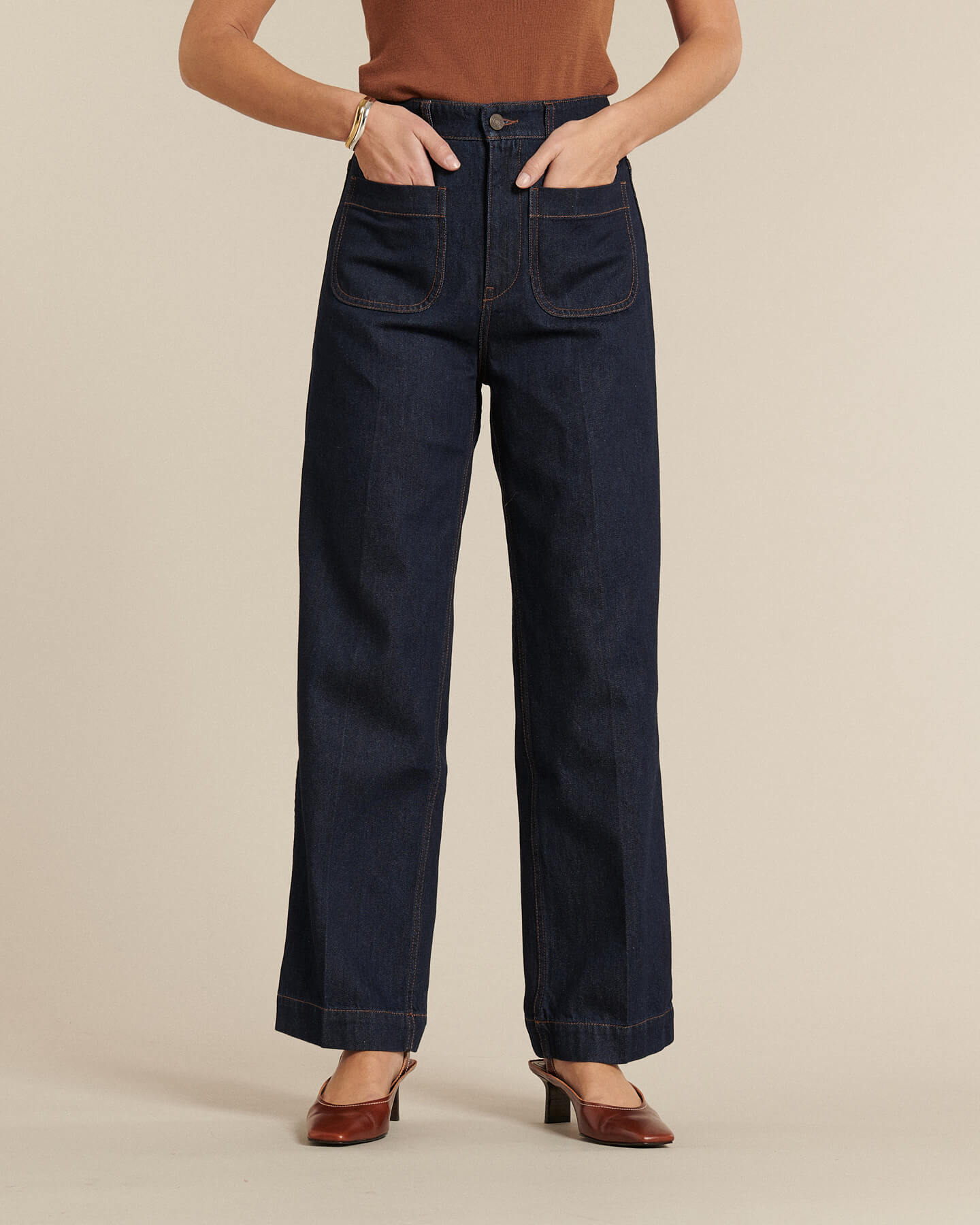 Labdip Samuel jean taille haute brut coton