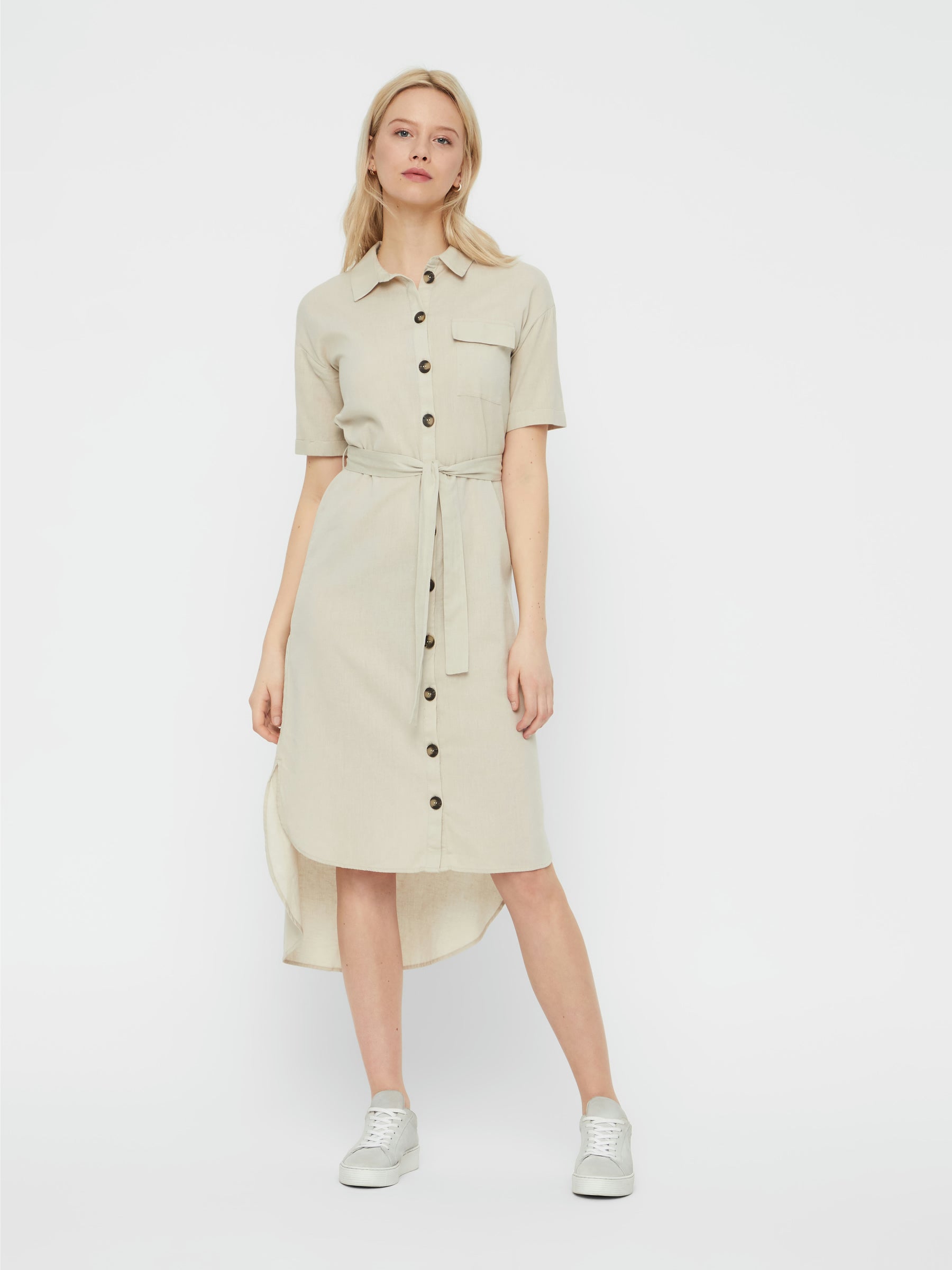Noisy May robe-chemise longue à ceinture 110 cm