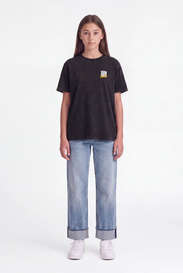 Teddy Smith T-Pizza MC JR t-shirt noir coton