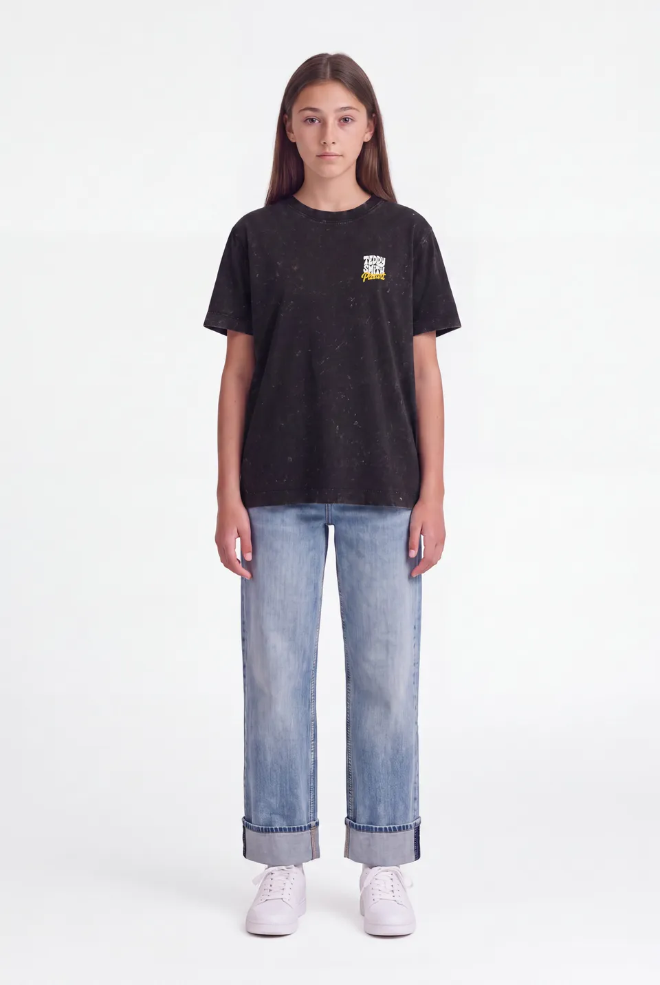 Teddy Smith T-Pizza MC JR t-shirt noir coton