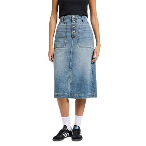 Lee Patch Pocket Midi Skirt jupe 32W bleu moyen