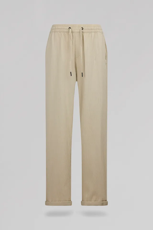 Teddy Smith Seersucke pantalon slim grège femme