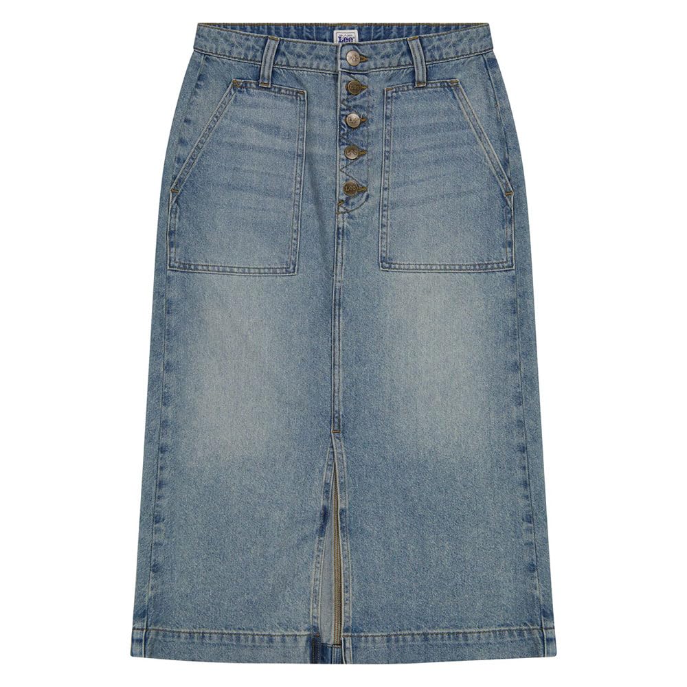 Lee Patch Pocket Midi Skirt jupe 32W bleu moyen