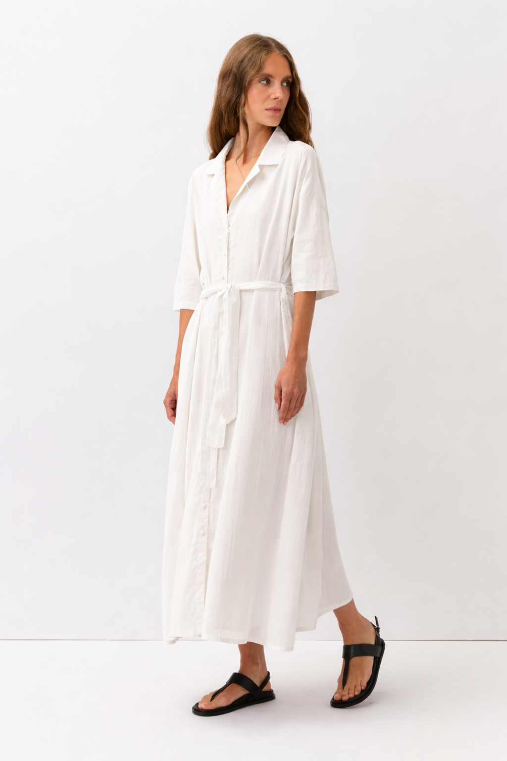Diega Raclao robe longue blanche en coton