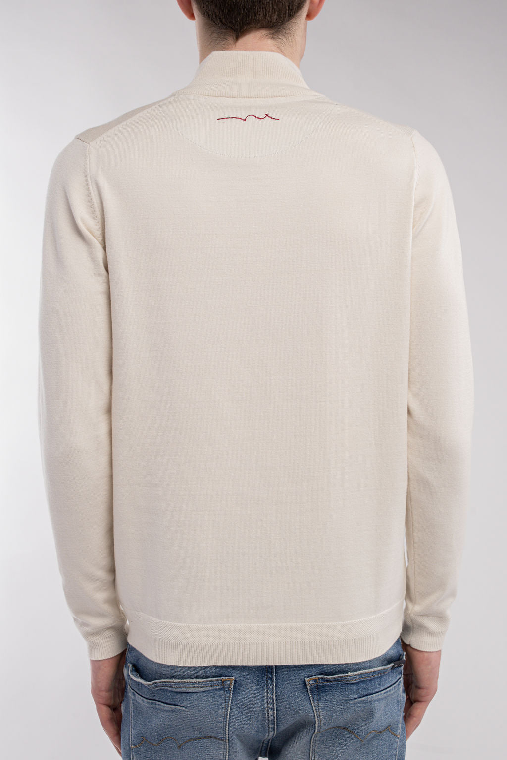 Teddy Smith P-Marty 2 pull crème col montant demi-zip