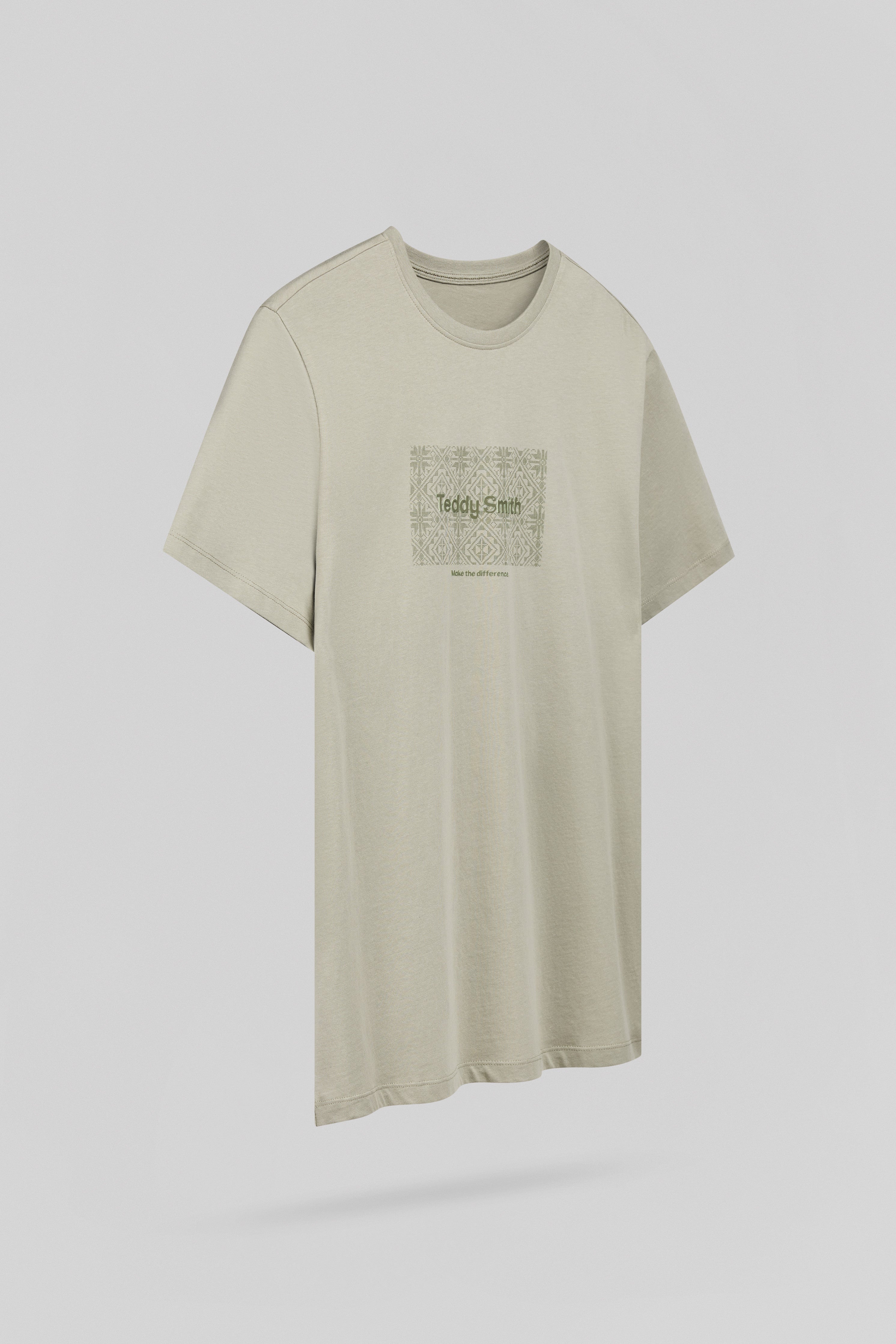 Teddy Smith T-Ares MC t-shirt Bleach Kaki coton