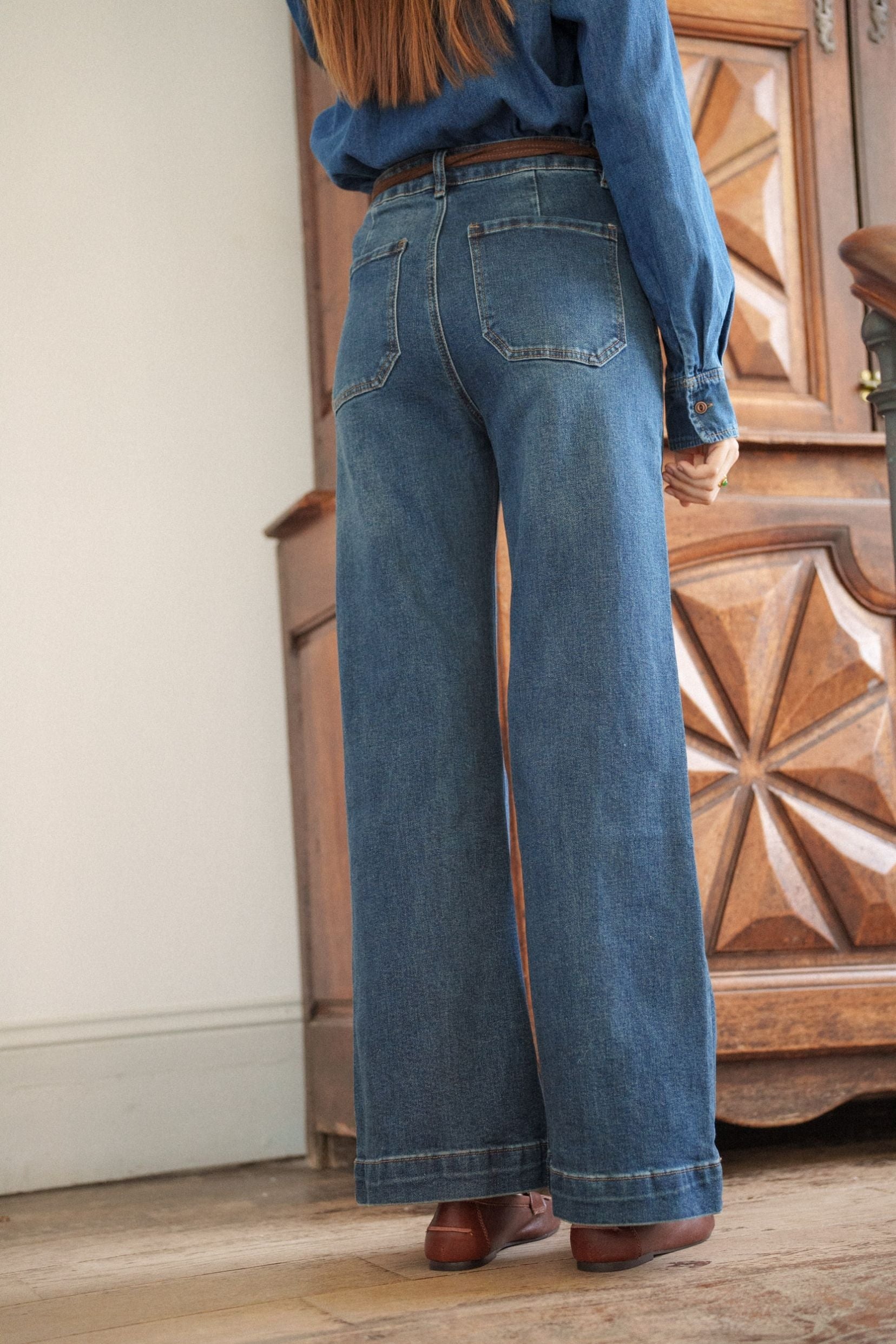 Maison Onado Louise jean wide leg 36 bleu délavé