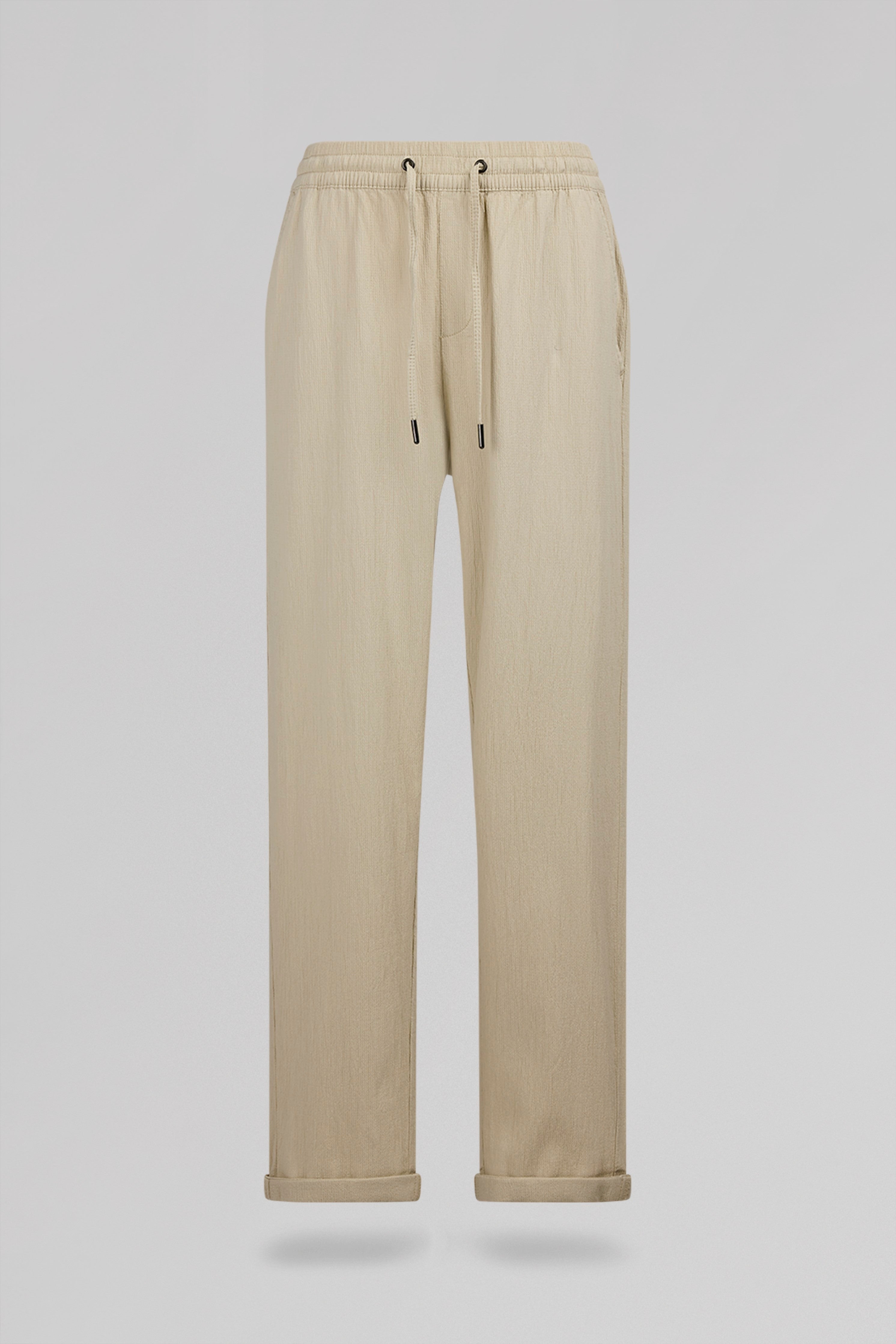 Teddy Smith Seersucke pantalon slim grège femme