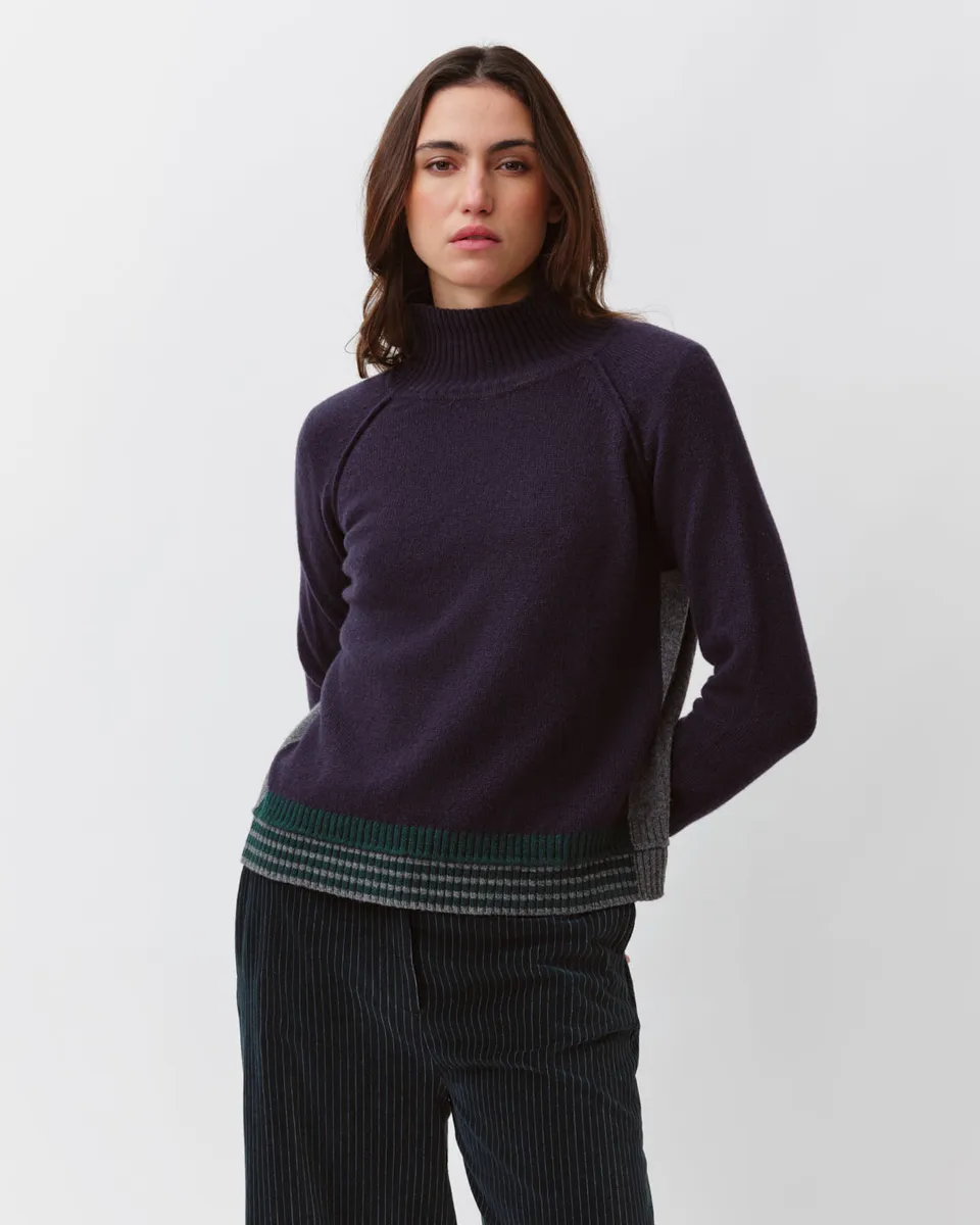 DIEGA Paliumo pull marine gris vert esprit sportif