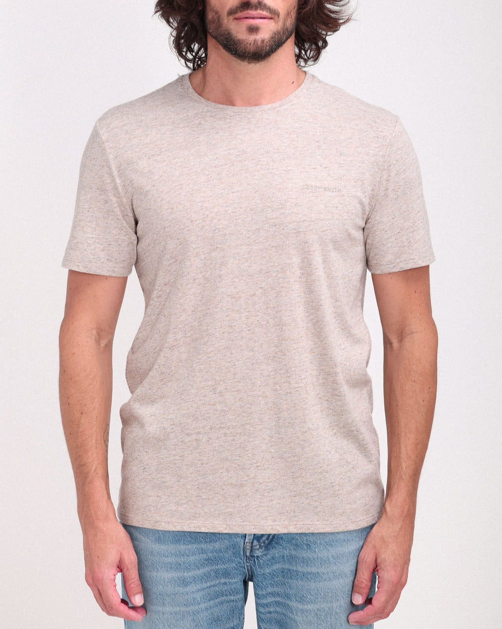 Teddy Smith T-Nark Beige Chiné t-shirt col rond homme