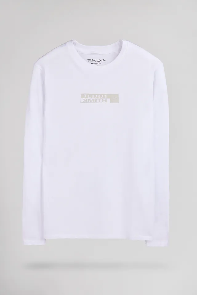 Teddy Smith T-John T-shirt manches longues blanc col rond