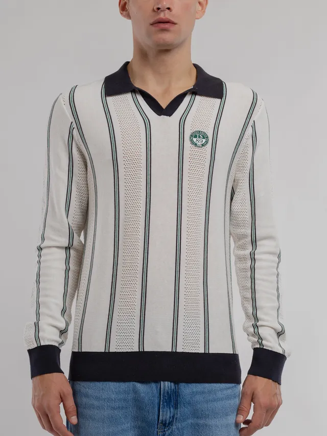 Teddy Smith P-Sully Middle White pull blanc rayé