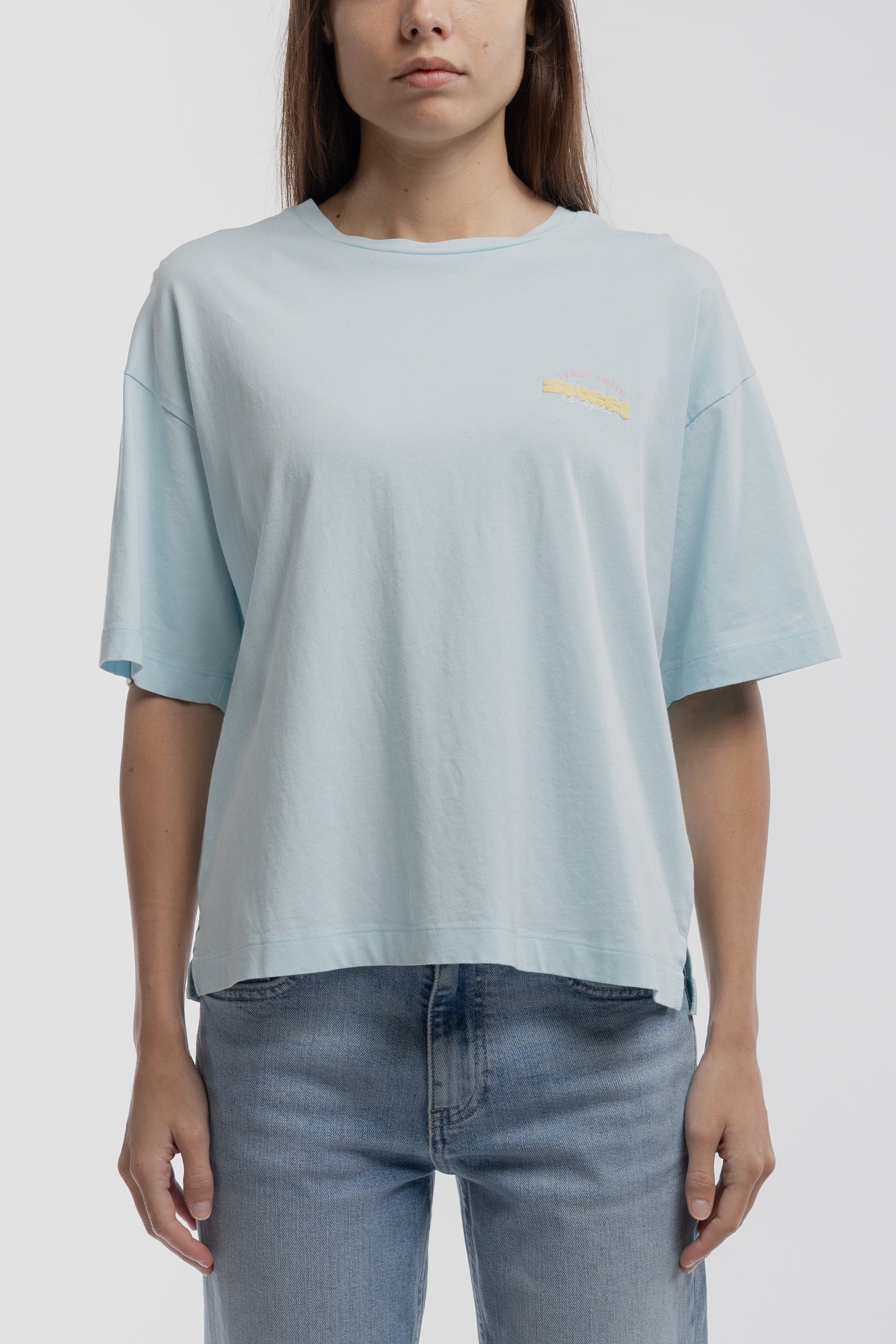 Teddy Smith T-Icy MC t-shirt oversize bleu lagon
