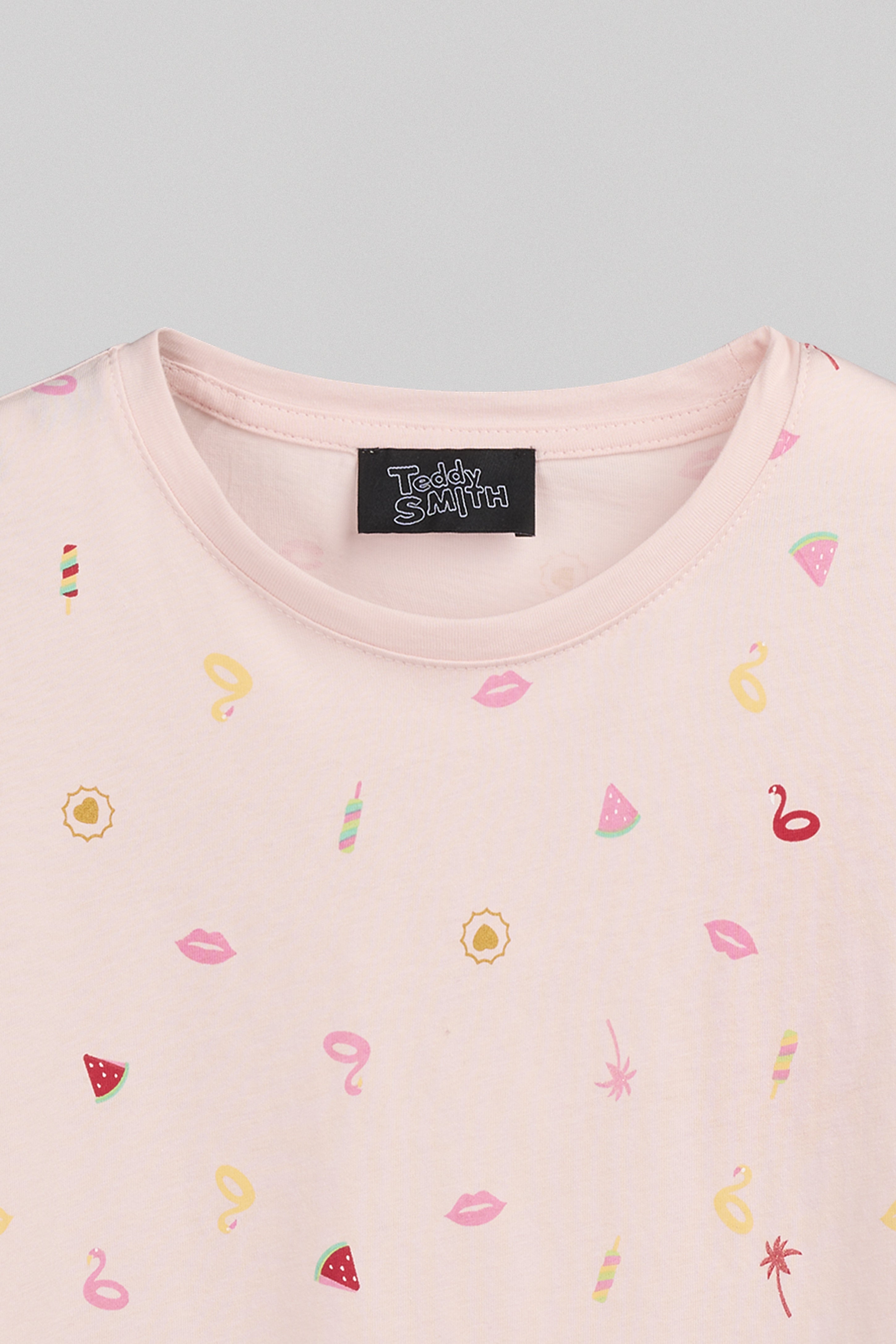 TEDDY SMITH T-KADY MC t-shirt femme rose imprimé