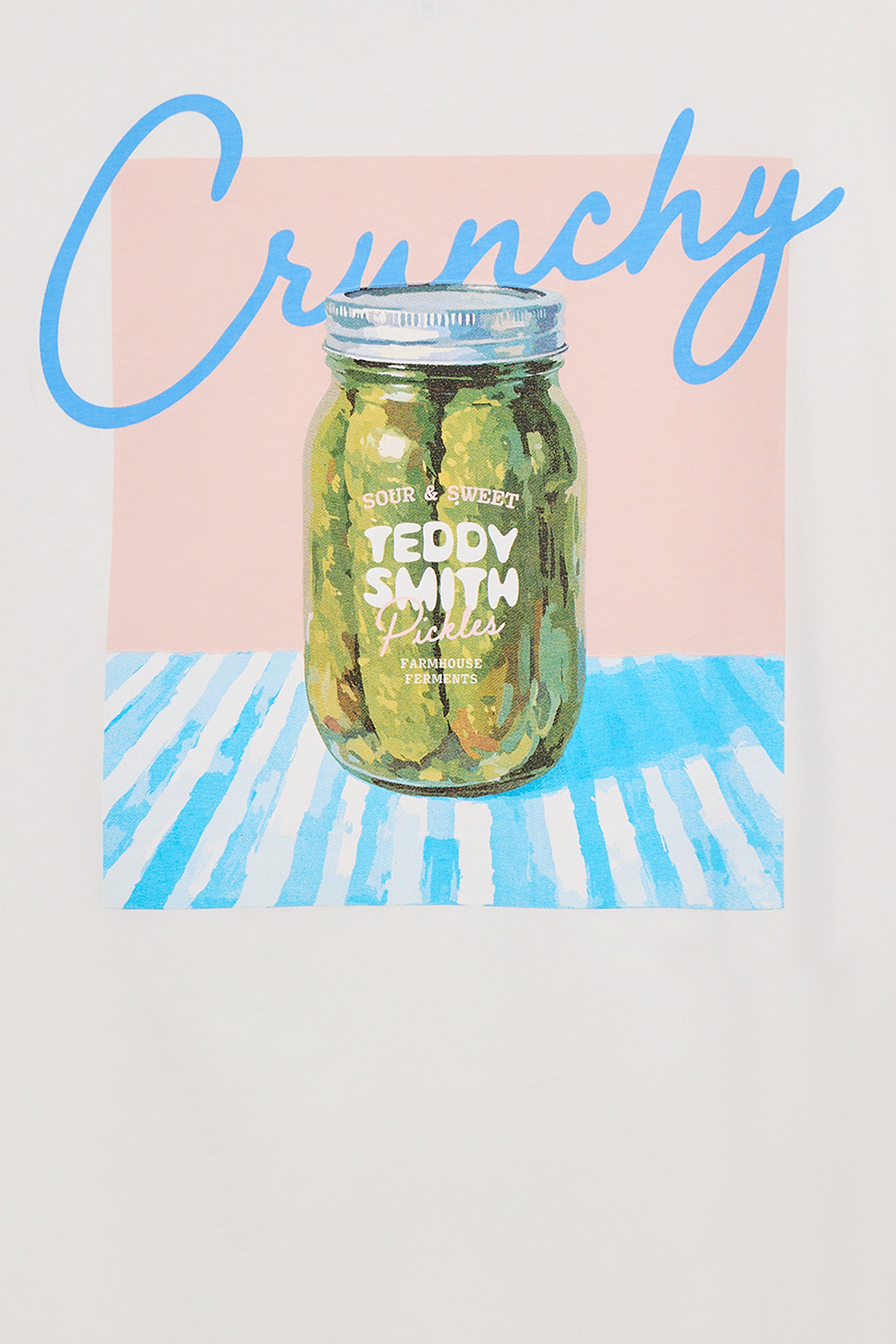 Teddy Smith T-Pickles MC t-shirt blanc cassé imprimé